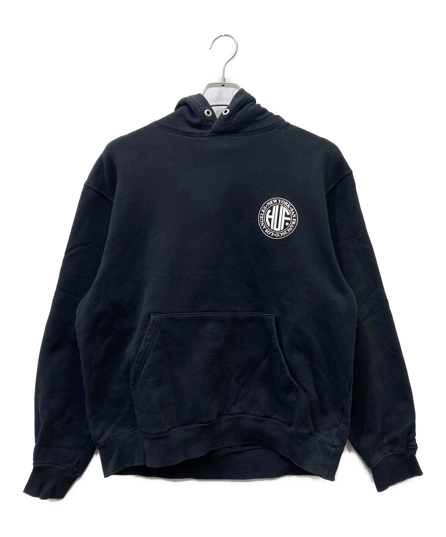 中古・古着通販】HUF (ハフ) プルオーバーパーカー ブラック サイズ:L