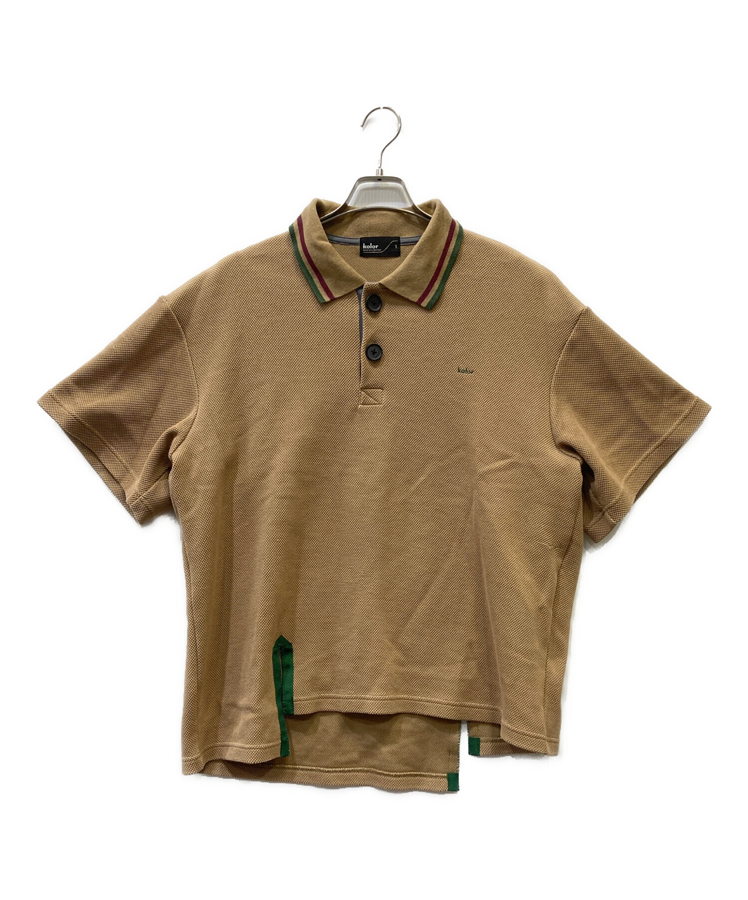kolor ベージュ メッシュ ポロシャツ サイズ1 中古・古着通販】KOLOR (カラー) ポロシャツ ベージュ サイズ:1