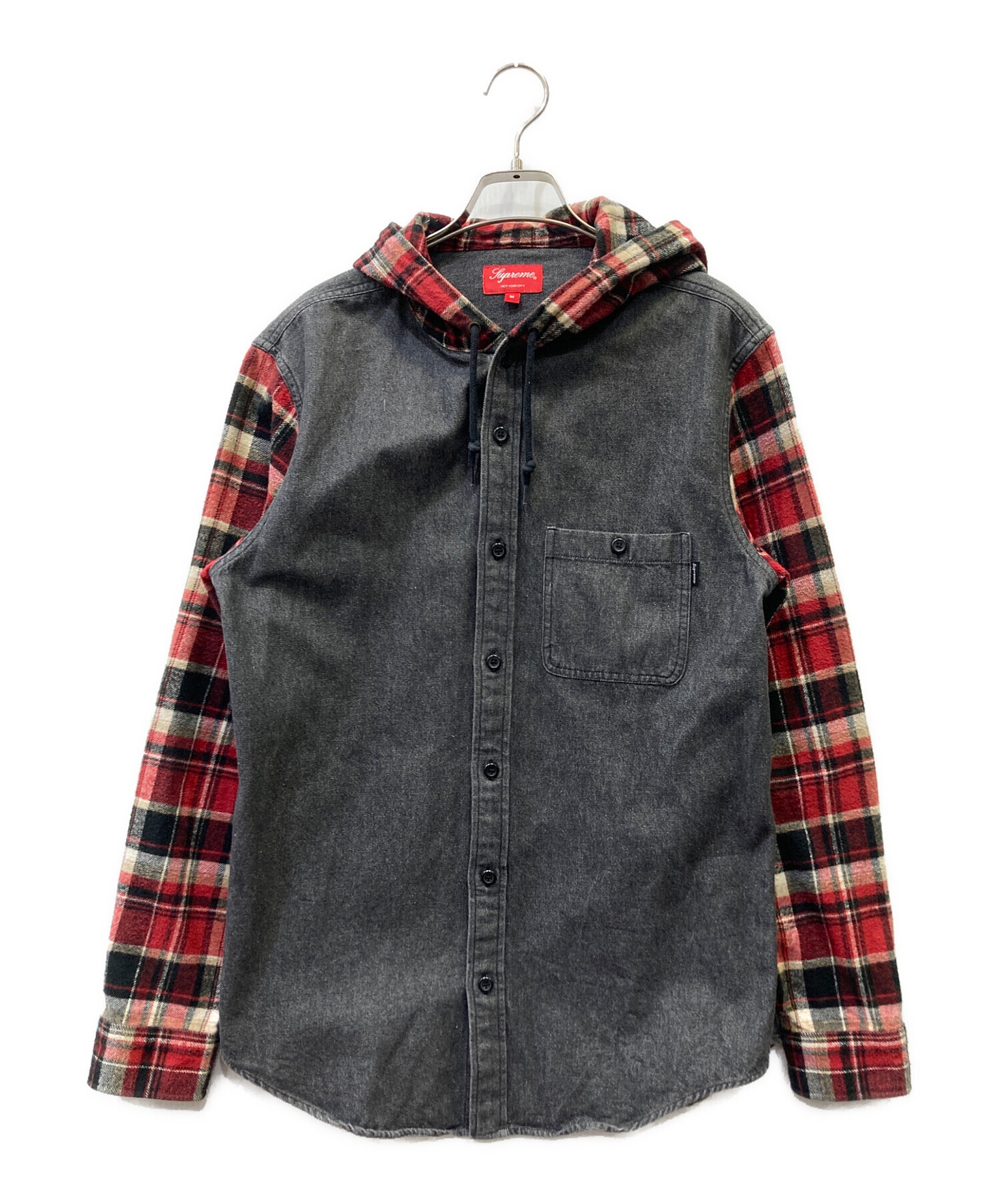 中古・古着通販】SUPREME (シュプリーム) 長袖シャツ グレー×レッド