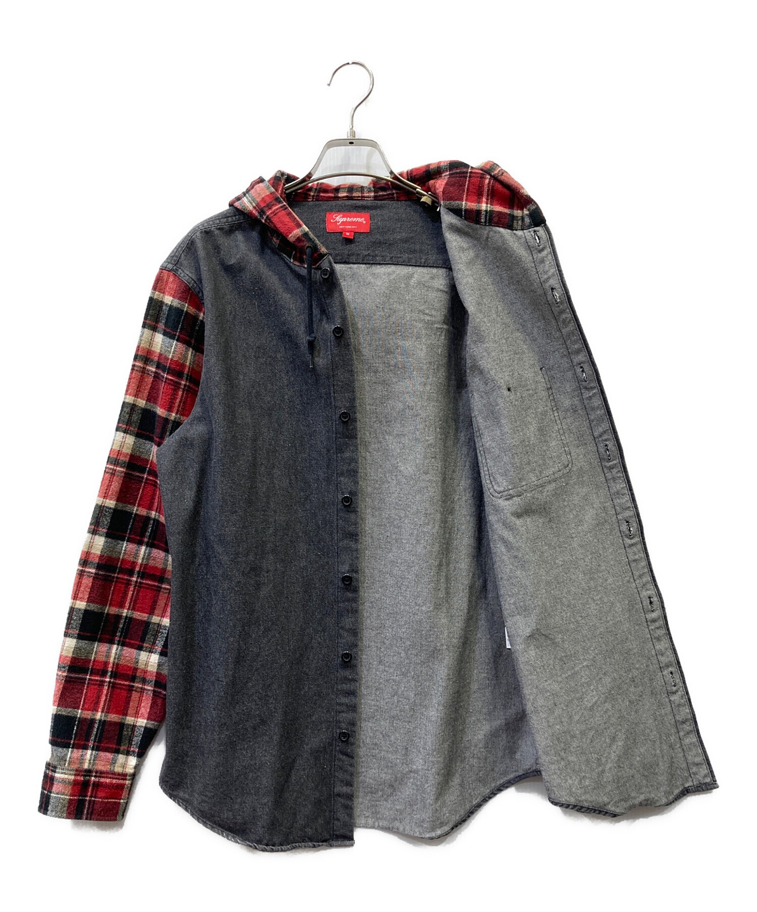 中古・古着通販】SUPREME (シュプリーム) 長袖シャツ グレー×レッド