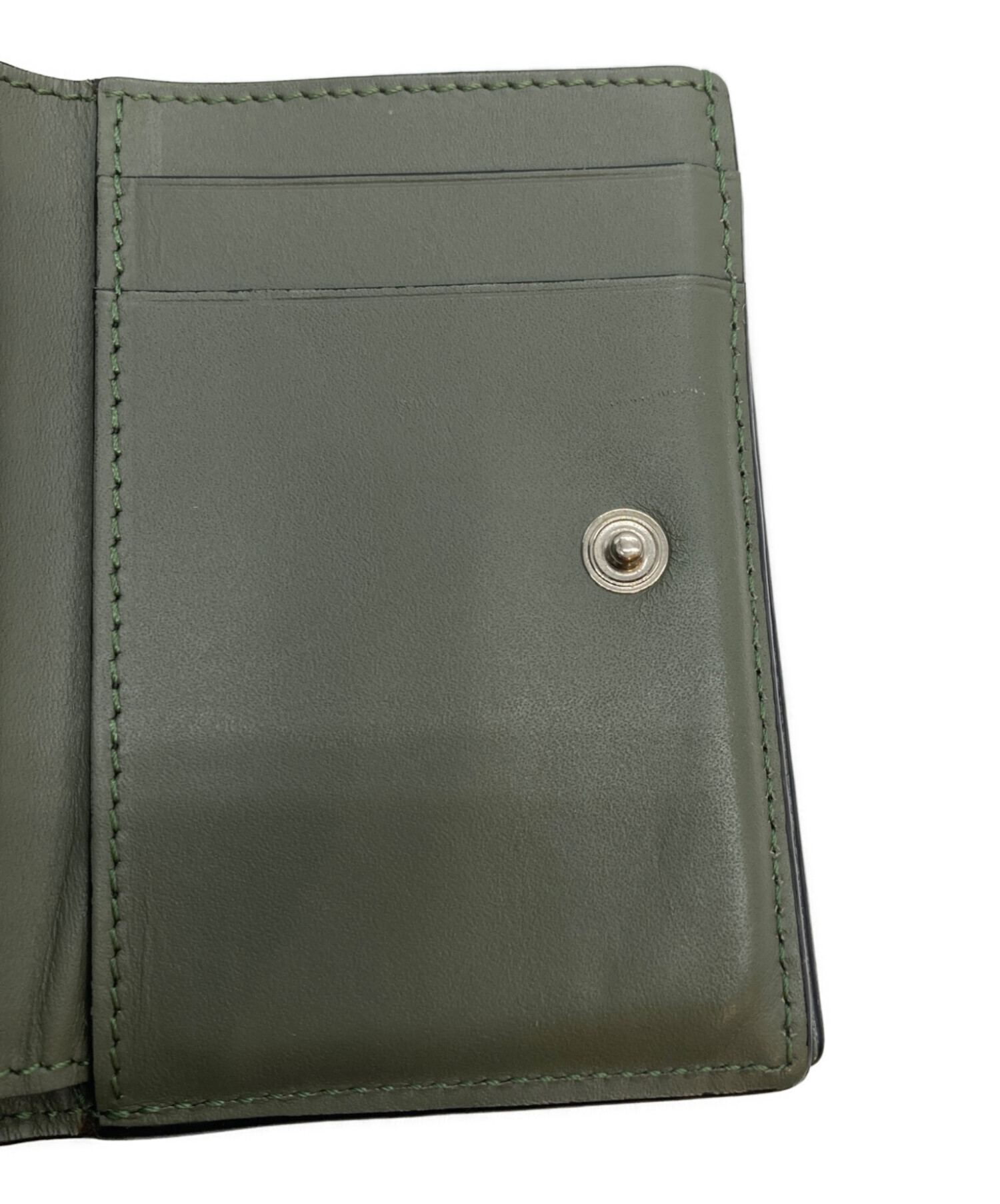 中古・古着通販】LOEWE (ロエベ) 3つ折り財布 グリーン｜ブランド
