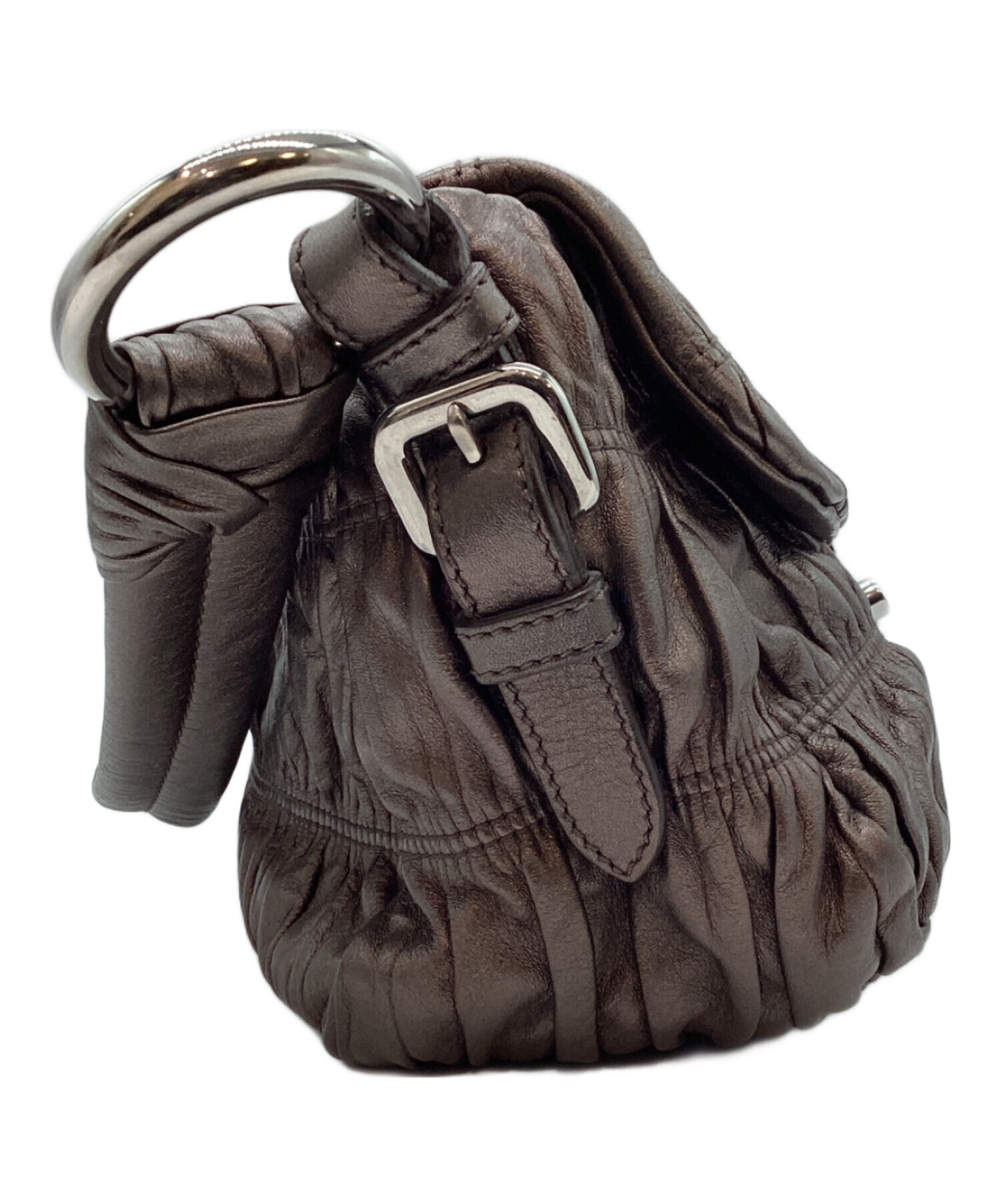 中古・古着通販】PRADA (プラダ) セミショルダーバッグ グレー 