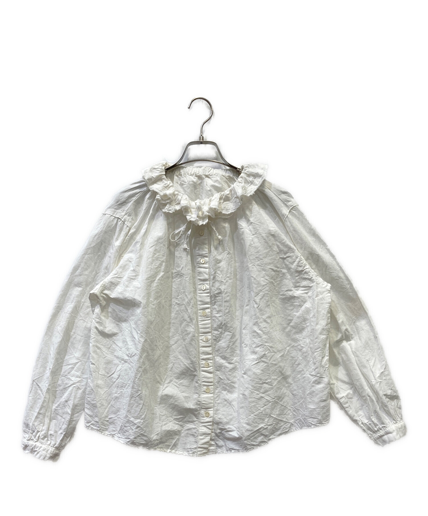 nest Robe 長袖 ブラウス ホワイト Fサイズ 中古・古着通販】nest Robe (ネストローブ) 長袖ブラウス ホワイト