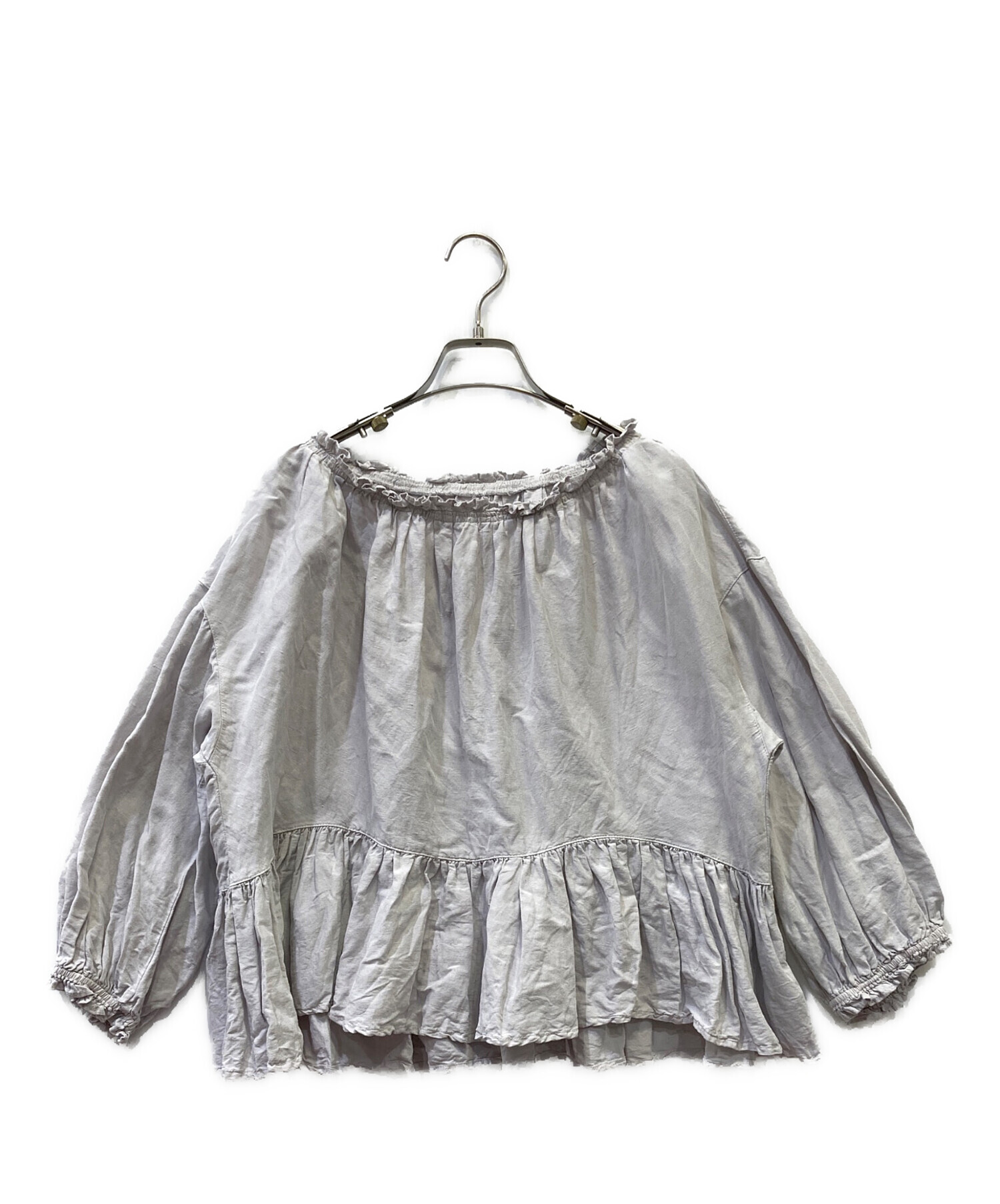 中古・古着通販】nest Robe (ネストローブ) 長袖ブラウス ライトグレー 