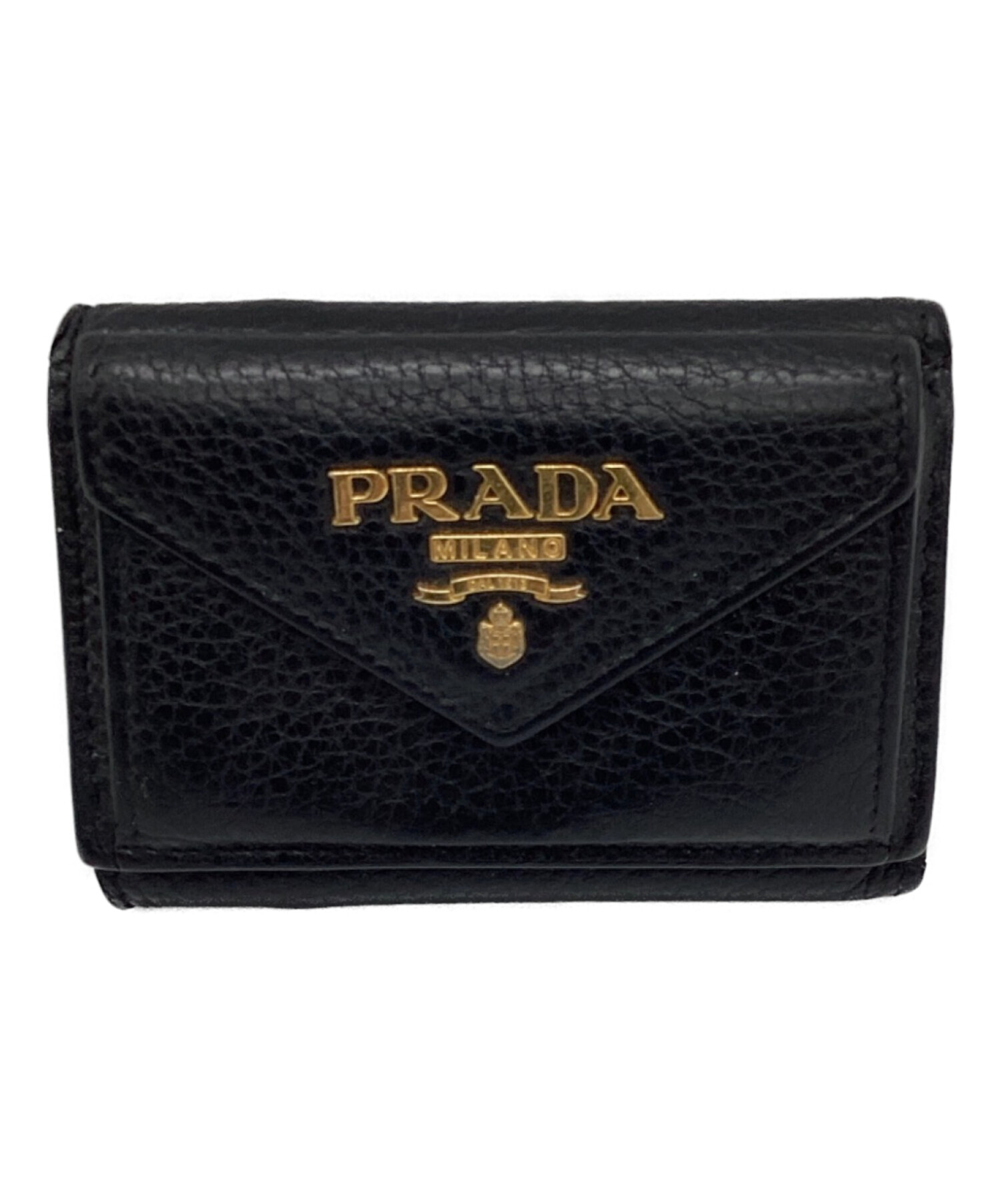 中古・古着通販】PRADA (プラダ) 3つ折り財布 ブラック｜ブランド