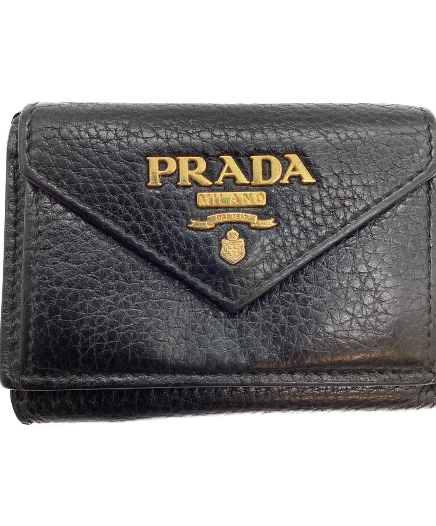 中古・古着通販】PRADA (プラダ) 3つ折り財布 ブラック｜ブランド