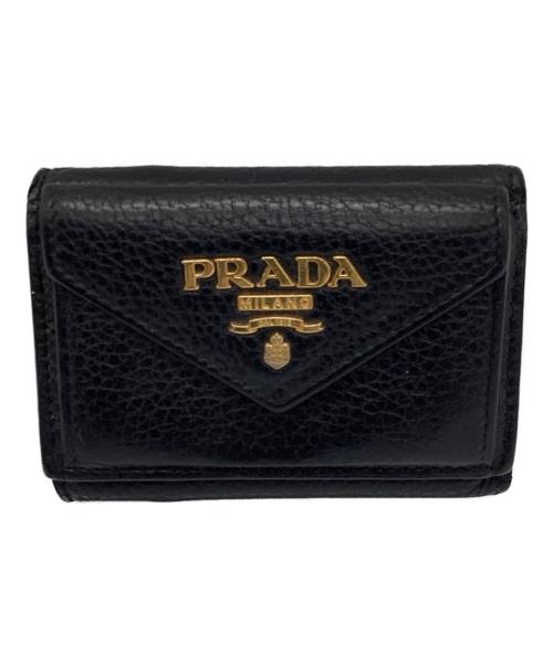 中古・古着通販】PRADA (プラダ) 3つ折り財布 ブラック｜ブランド