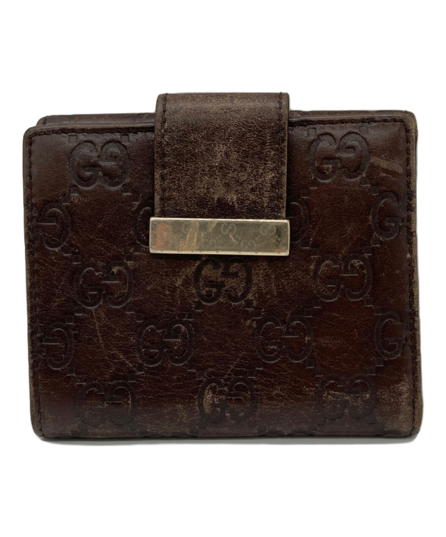 中古・古着通販】GUCCI (グッチ) 2つ折り財布 ブラウン｜ブランド