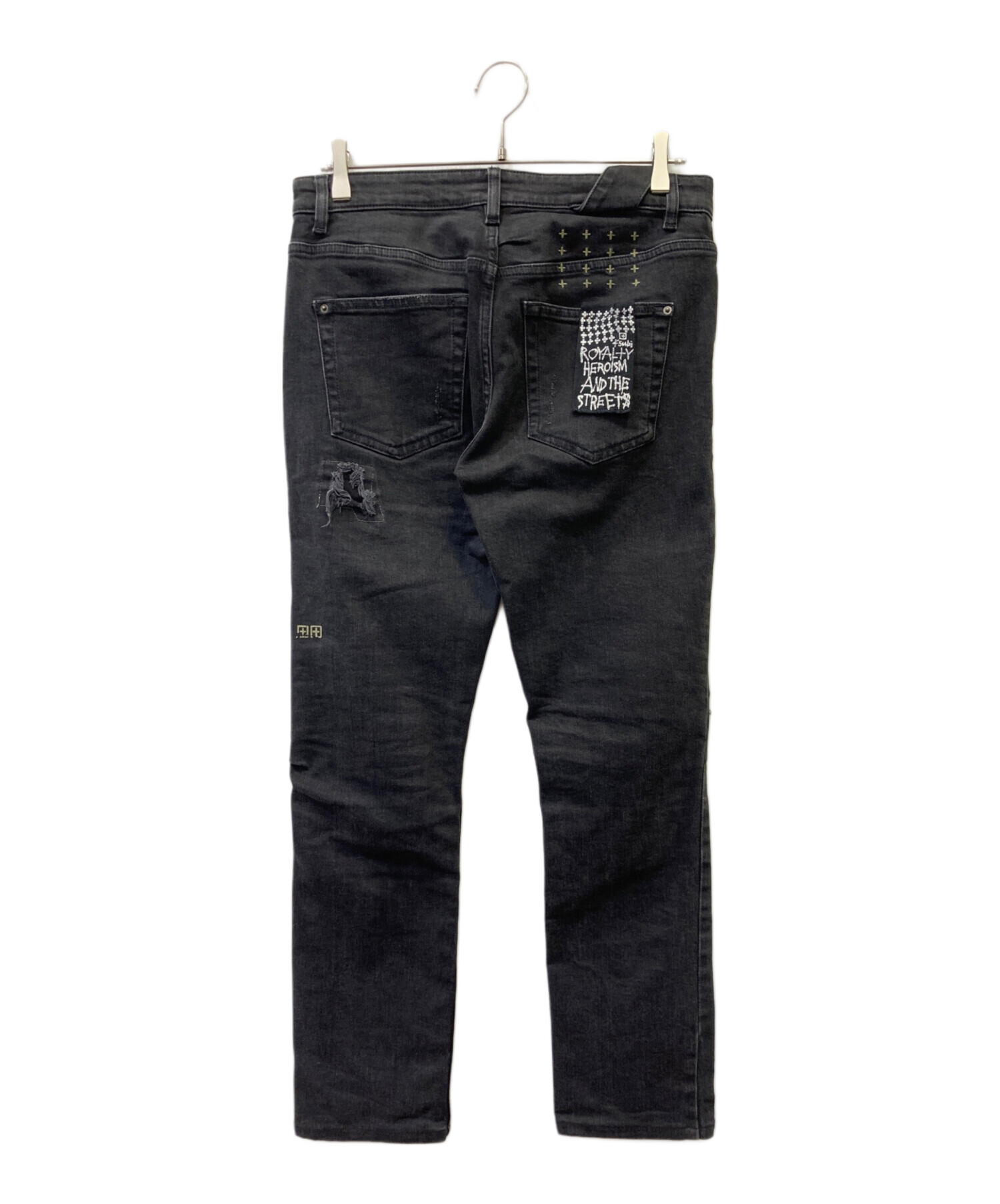中古・古着通販】Ksubi (スビ) ダメージ加工デニムパンツ グレー