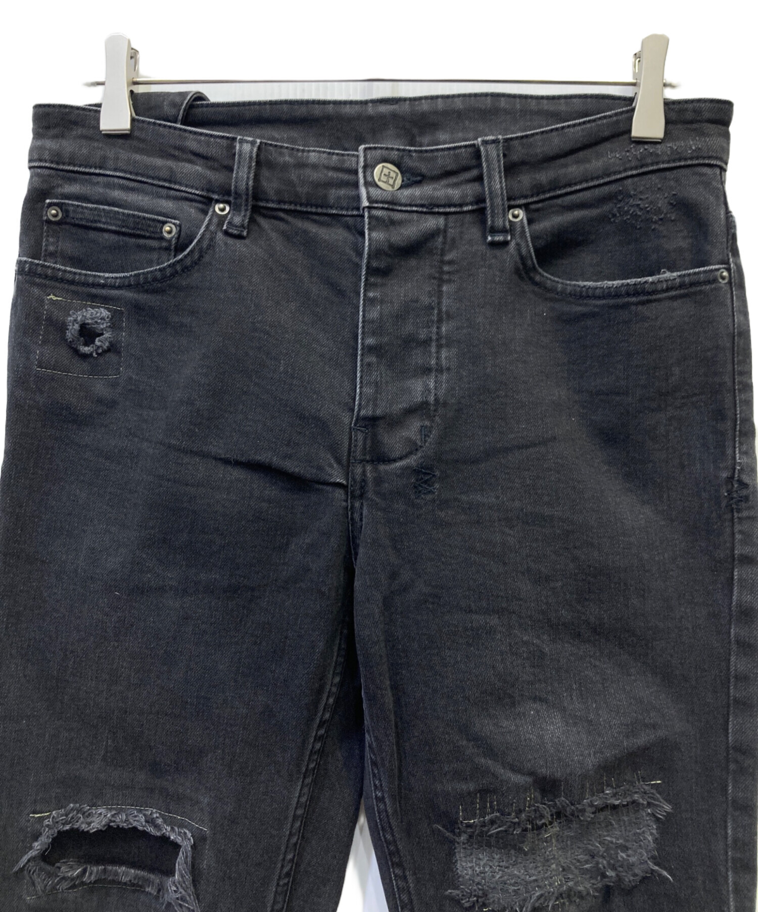 中古・古着通販】Ksubi (スビ) ダメージ加工デニムパンツ グレー