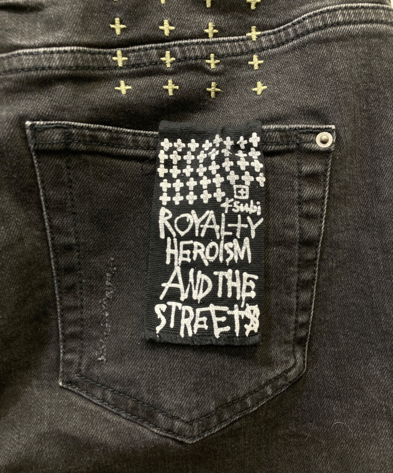 中古・古着通販】Ksubi (スビ) ダメージ加工デニムパンツ グレー