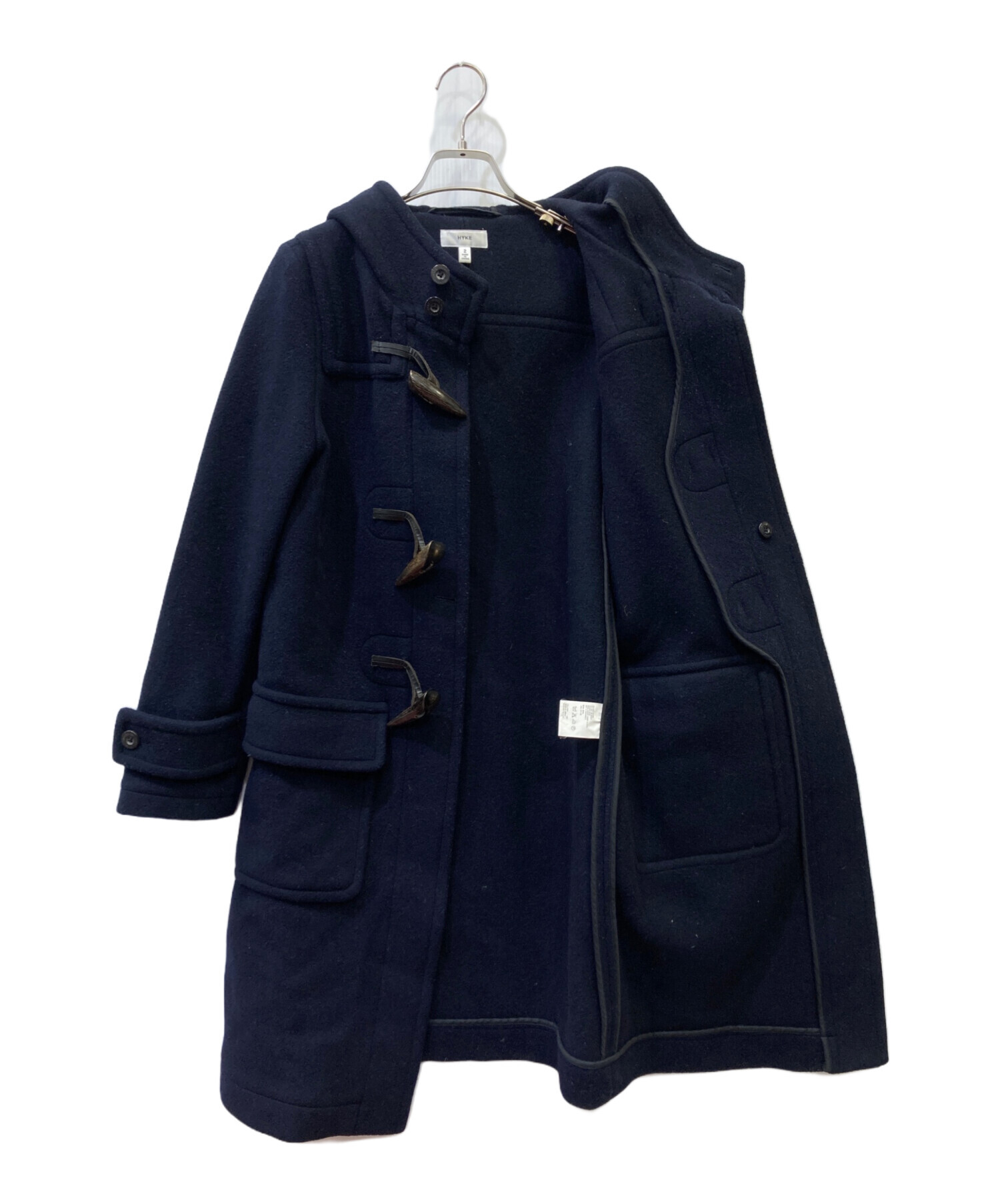 中古・古着通販】HYKE (ハイク) ダッフルコート ブラック サイズ:2