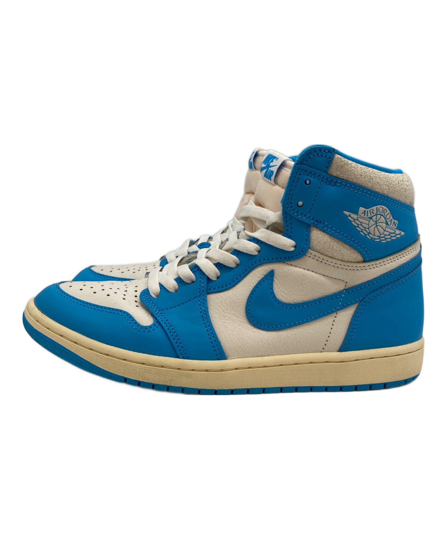 ナイキ ハイカットシューズ ホワイト/ブルー 新品タグ付き 中古・古着通販】NIKE (ナイキ) ハイカットスニーカー ホワイト×ブルー