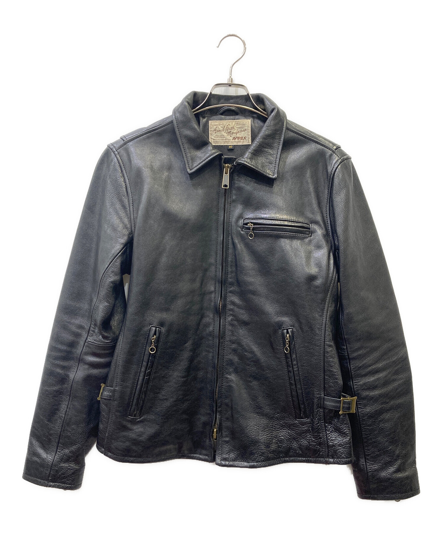 中古・古着通販】AVIREX (アヴィレックス) レザージャケット ブラック