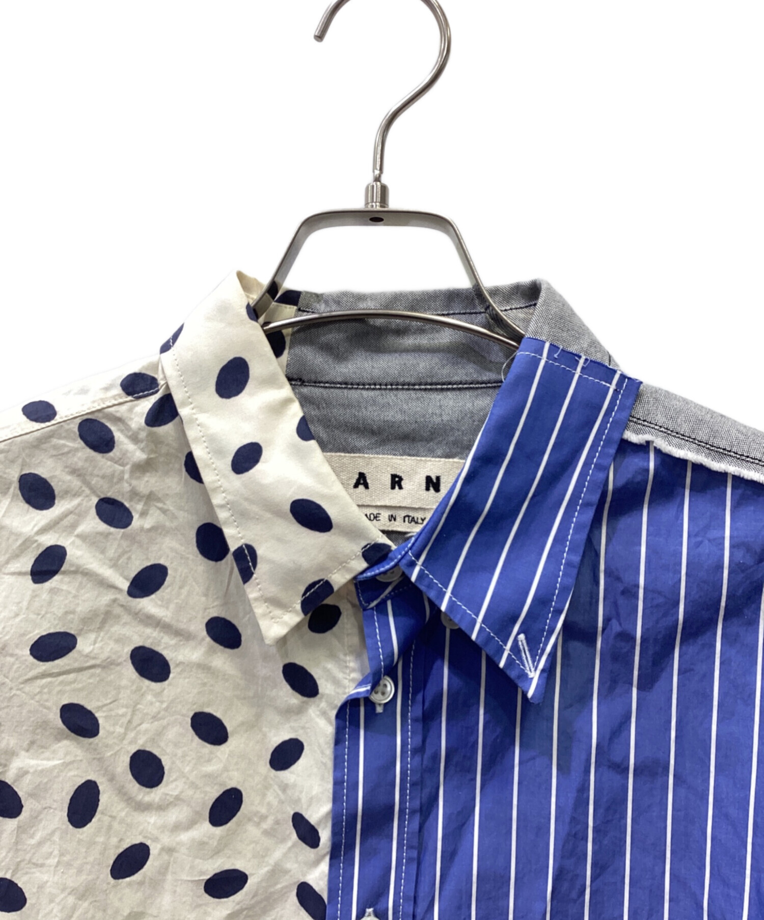 中古・古着通販】MARNI (マルニ) 長袖シャツ ホワイト×ブルー サイズ