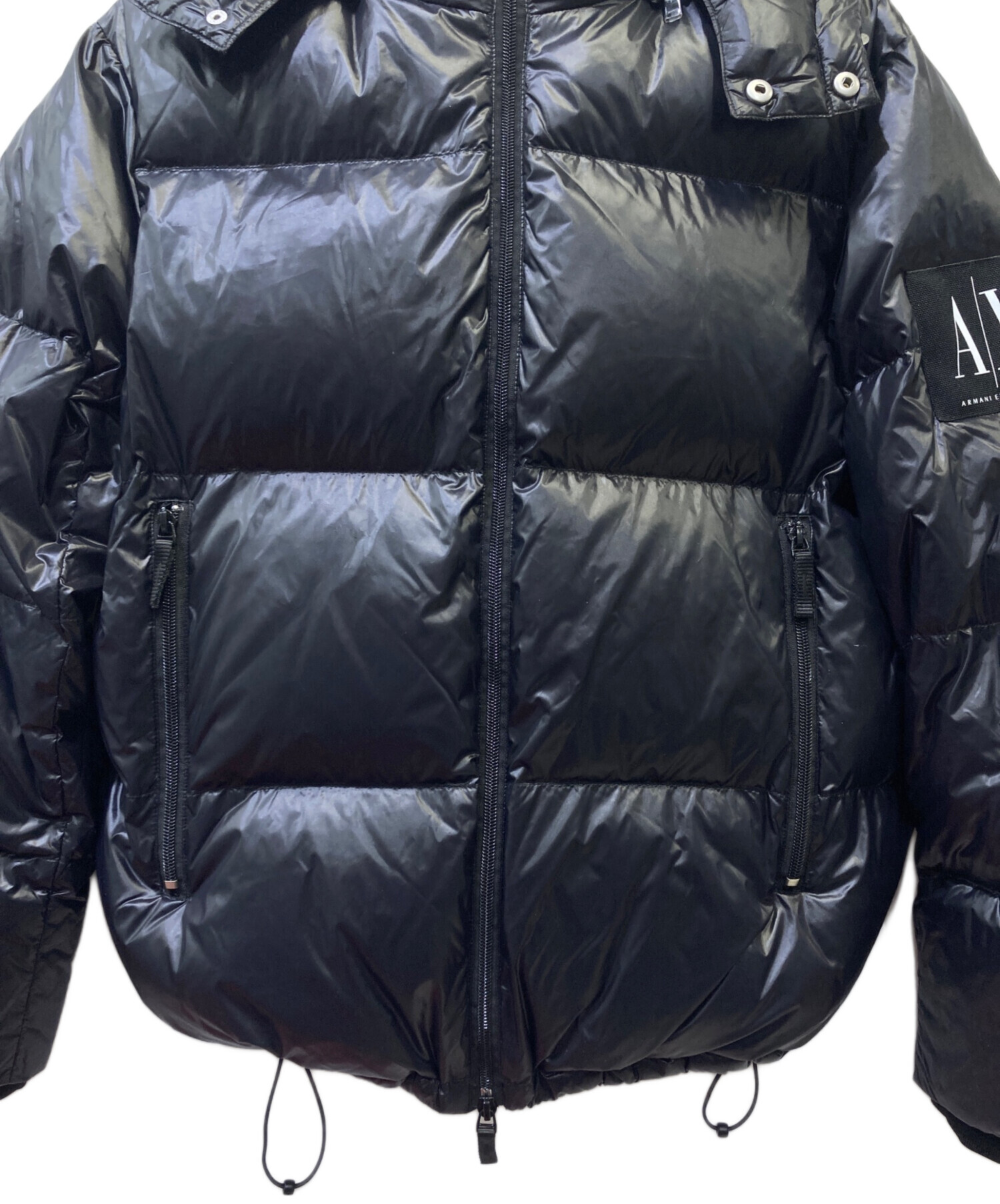未使用★A|X★ARMANI EXCHANGE★エナメルブラックダウンジャケット ARMANI EXCHANGE A/X アルマーニ エクスチェンジ ダウンジャケット