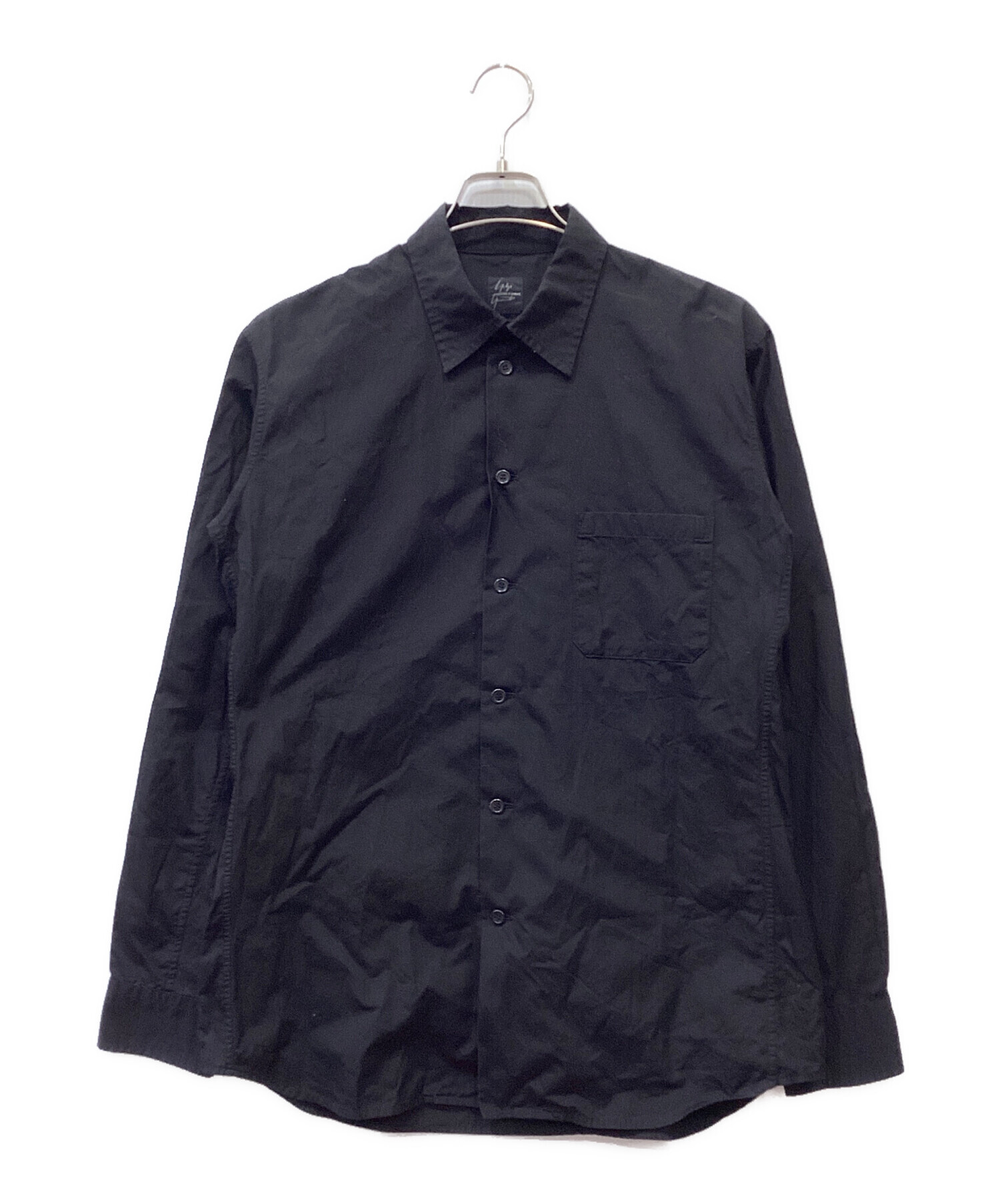 Yohji Yamamoto 黒 長袖シャツ サイズ3 中古・古着通販】YOHJI YAMAMOTO (ヨウジヤマモト) 長袖シャツ