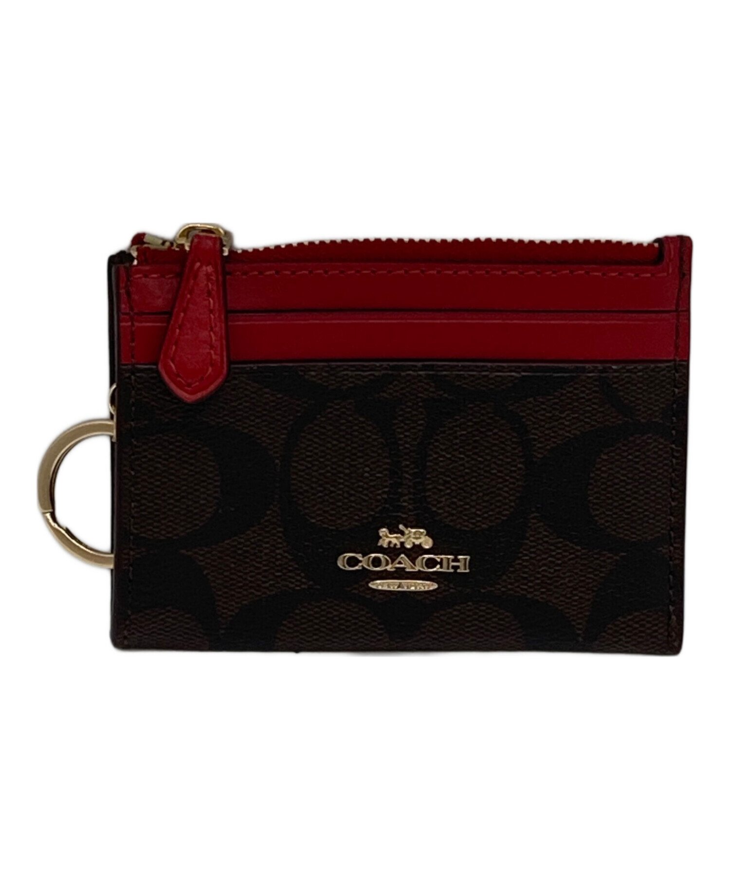 中古・古着通販】COACH (コーチ) カードケース ブラウン×レッド
