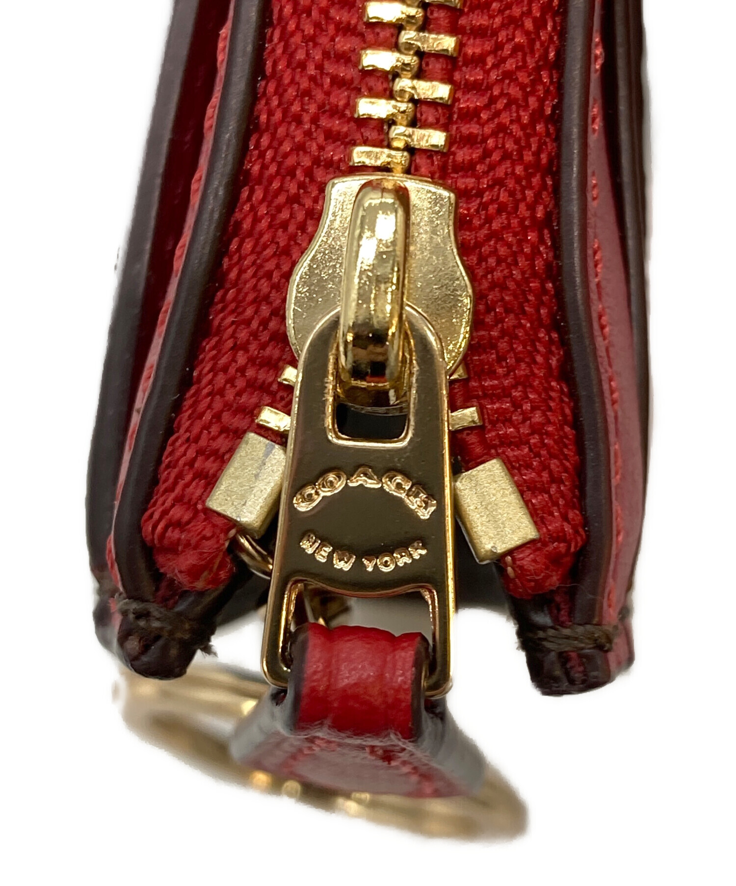 中古・古着通販】COACH (コーチ) カードケース ブラウン×レッド
