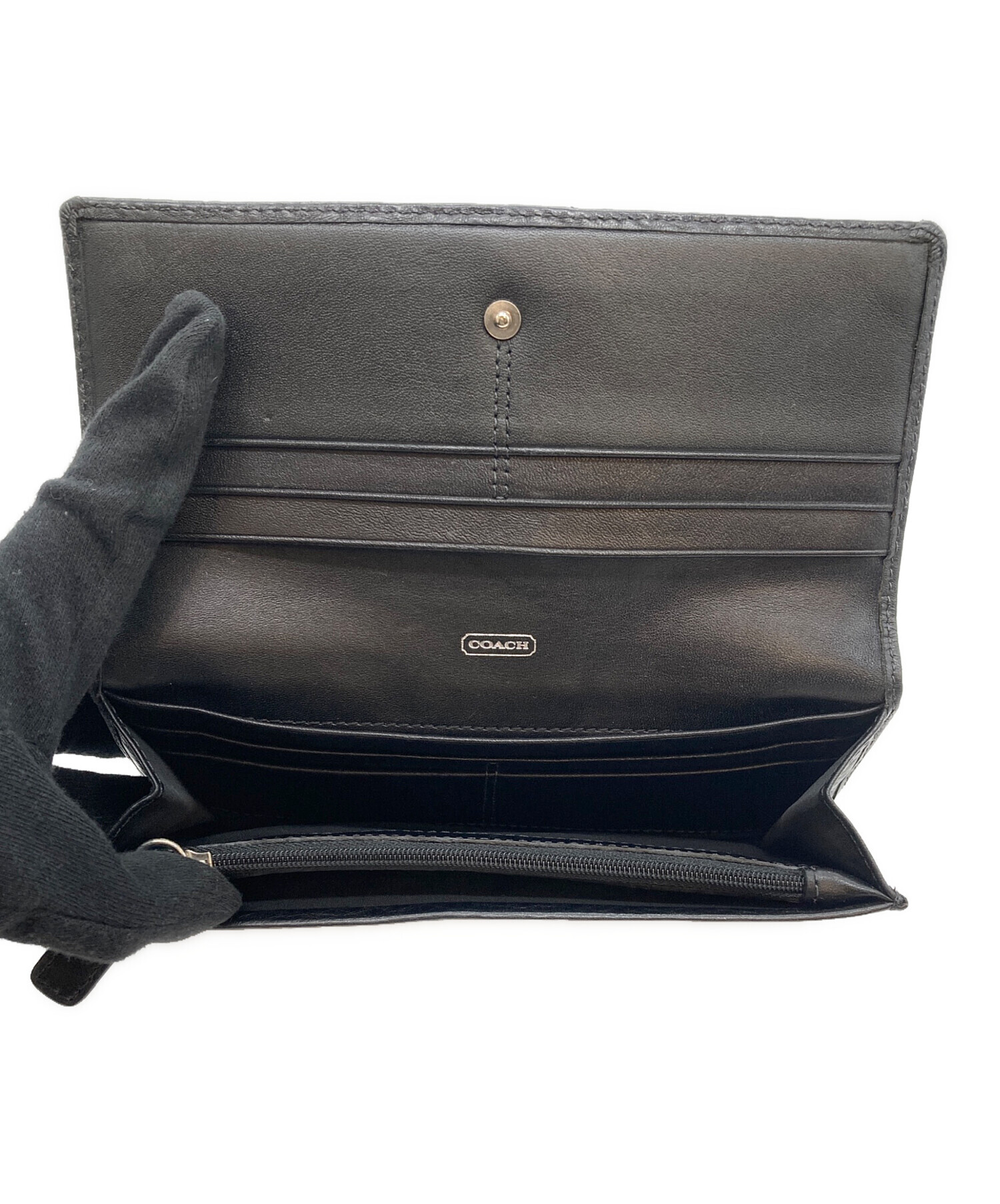 中古・古着通販】COACH (コーチ) 長財布 ブラック｜ブランド・古着通販