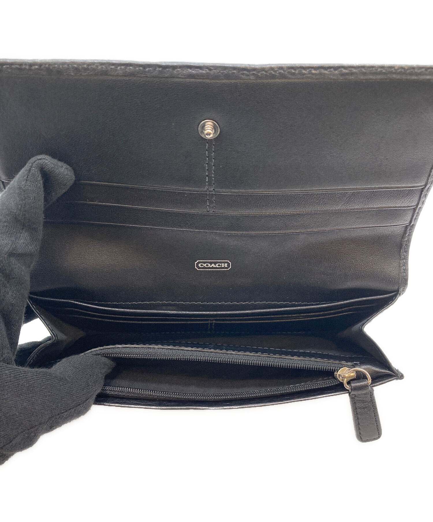 中古・古着通販】COACH (コーチ) 長財布 ブラック｜ブランド・古着通販