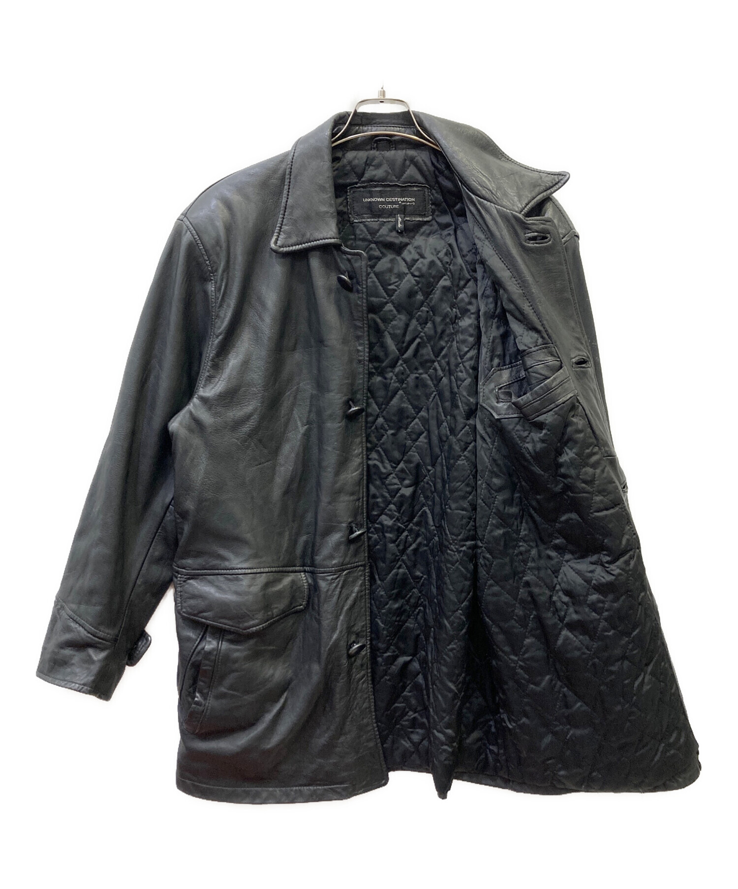 中古・古着通販】TAKA:Q (タカキュー) レザーコート ブラック サイズ 