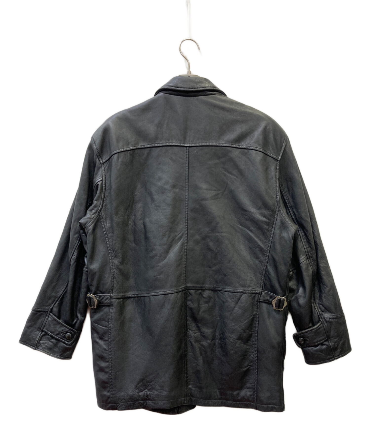中古・古着通販】TAKA:Q (タカキュー) レザーコート ブラック サイズ 