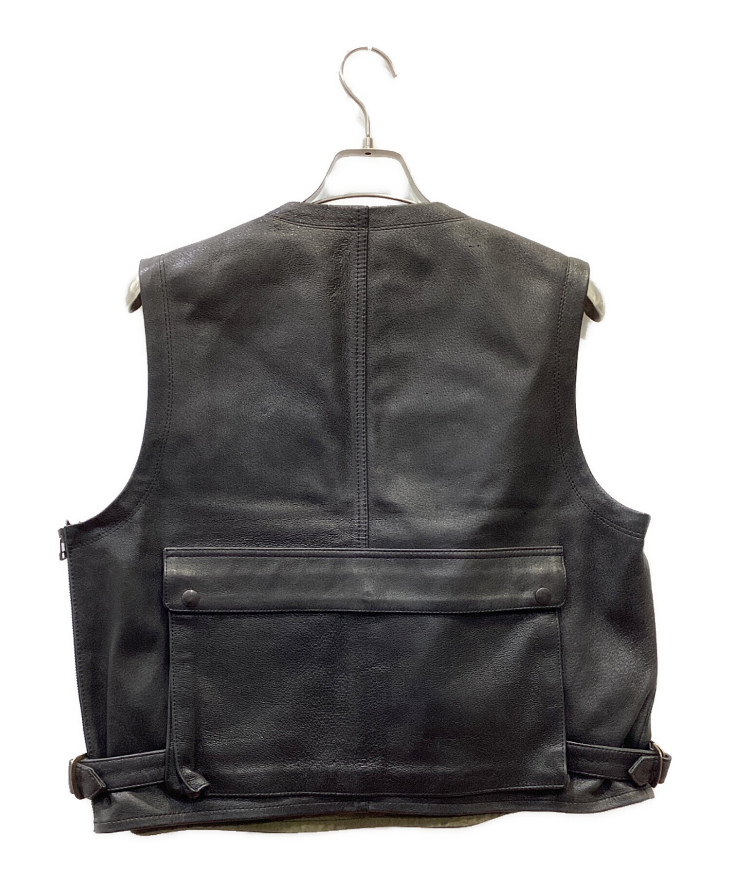 d*2様 日本製 HAROLDS GEAR ハロルズギア 牛革 スエード レザー 中古・古着通販】HAROLD'S GEAR (ハロルズギア) レザーバイカーベスト