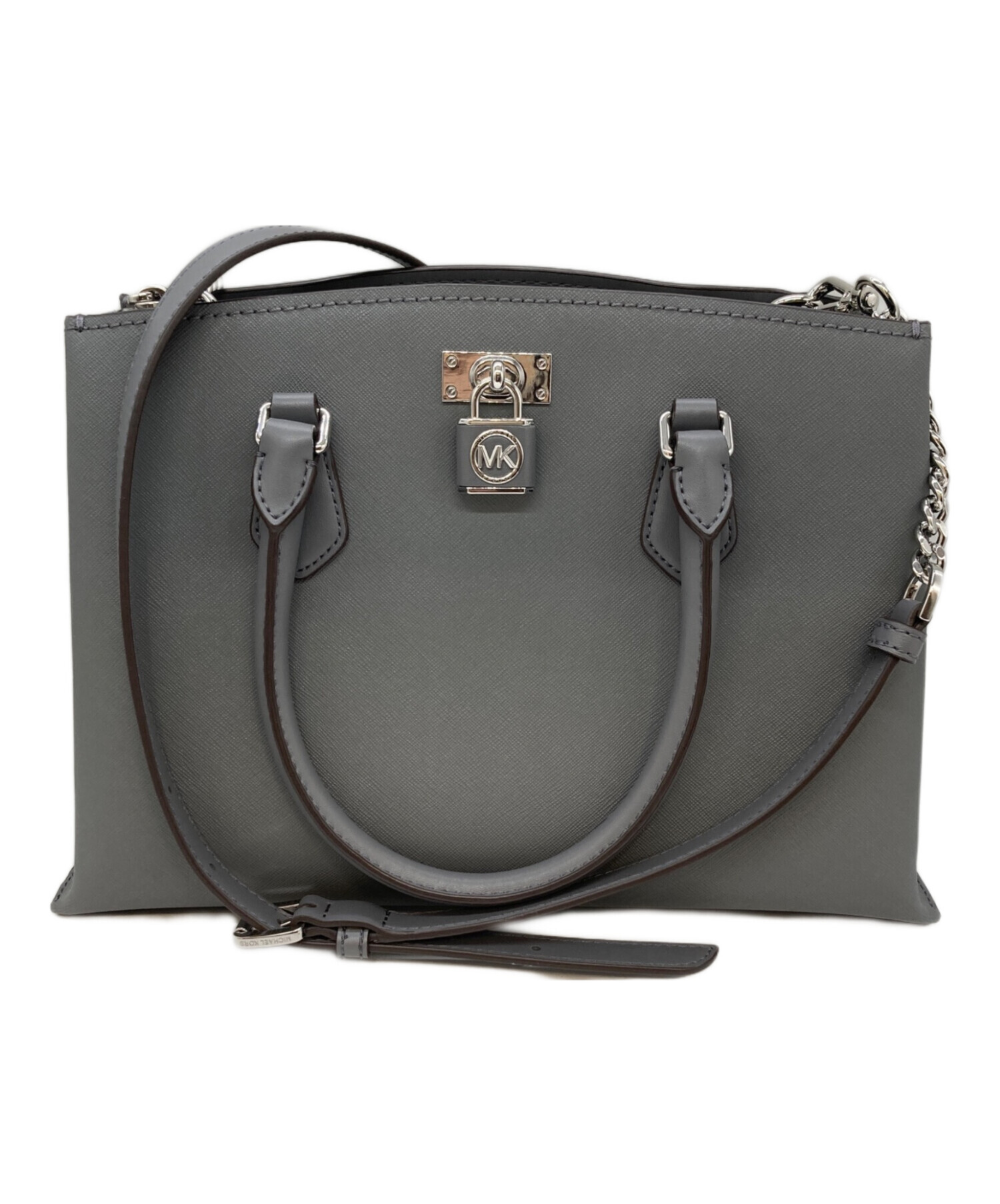 MICHAEL KORS ハンドバッグ グレー 中古・古着通販】MICHAEL KORS (マイケルコース) ハンドバッグ グレー