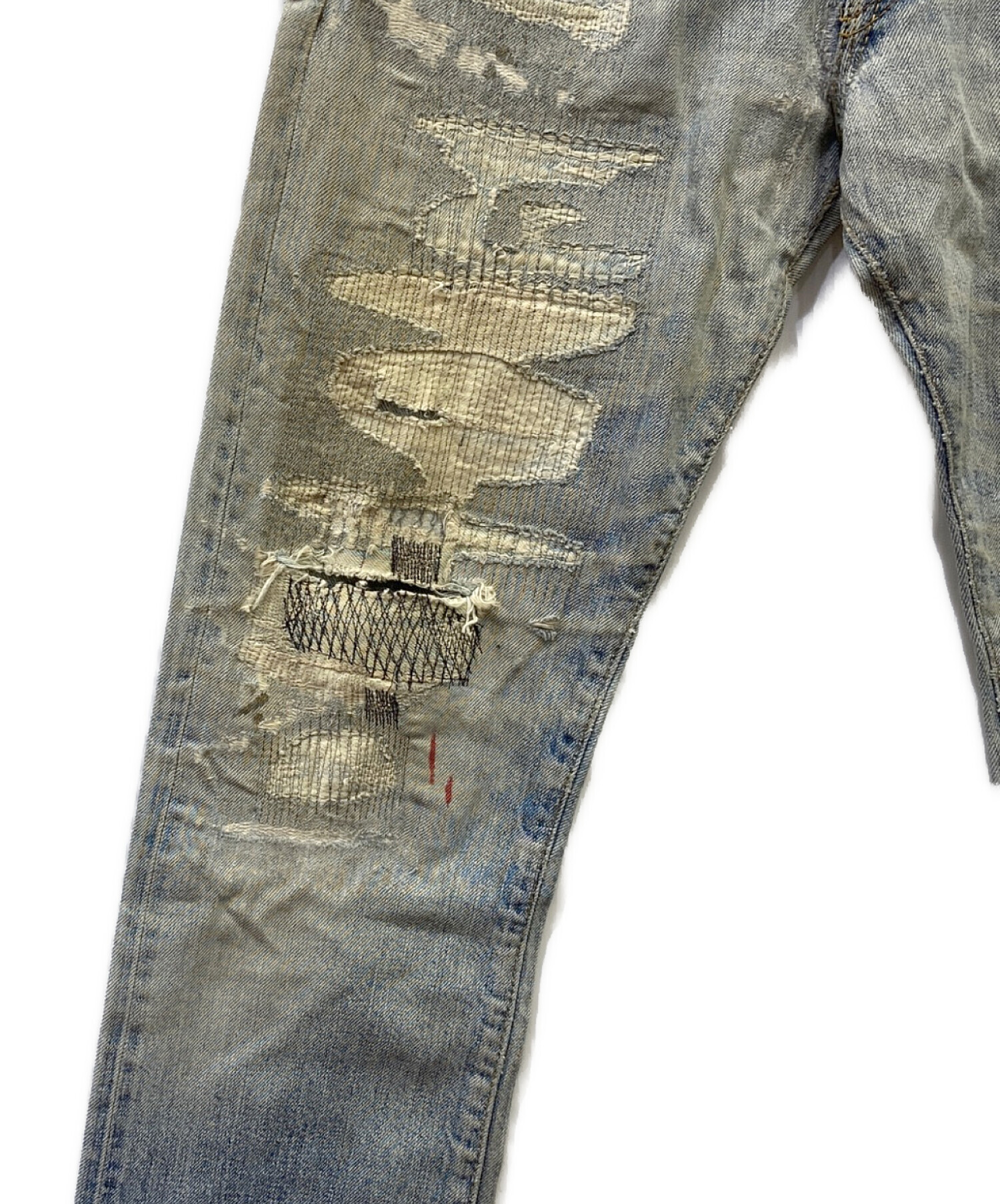中古・古着通販】RRL (ダブルアールエル) ダメージデニムパンツ サイズ
