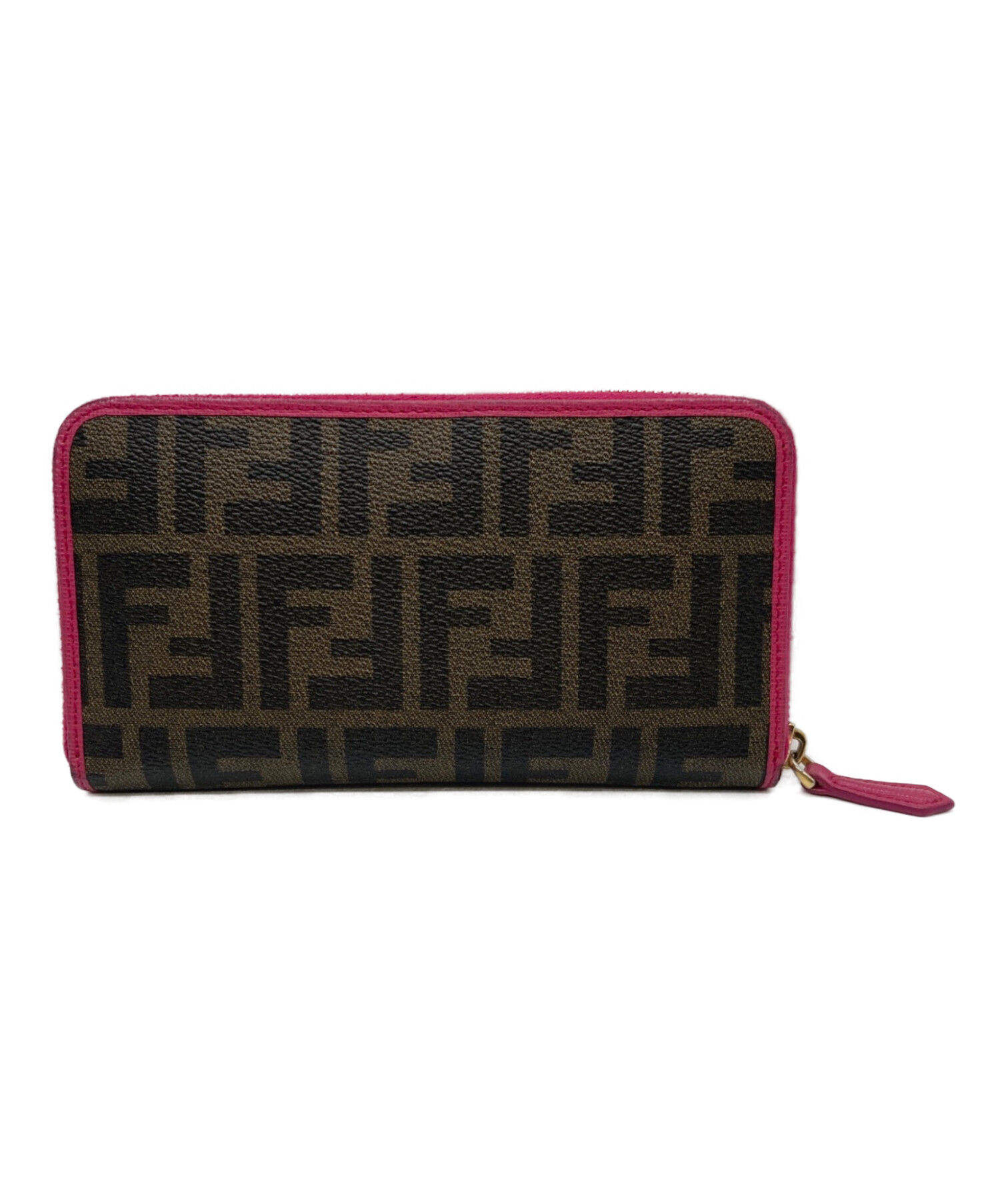 FENDI (フェンディ) 財布 ブラウン×ピンク 中古 フェンディ FENDI 長 