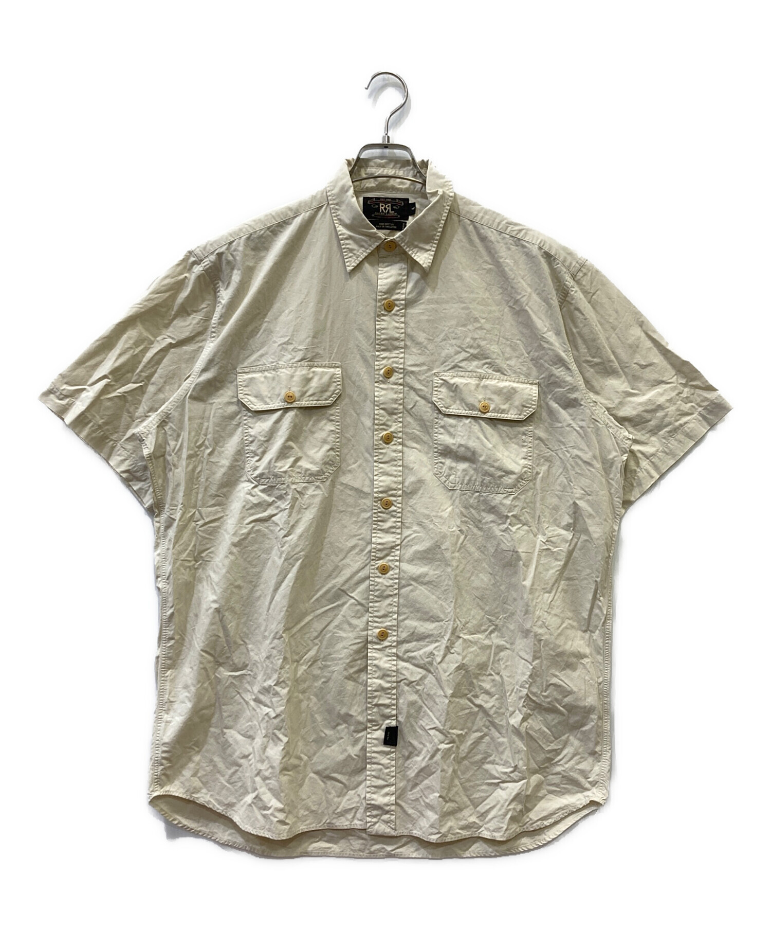 RRL 半袖シャツ M ベージュ 中古・古着通販】RRL (ダブルアールエル) 半袖シャツ ベージュ サイズ