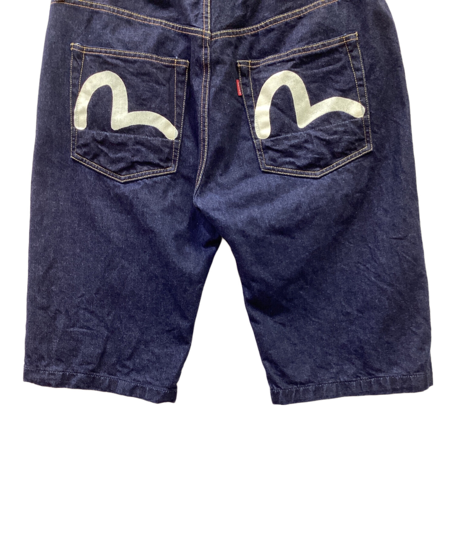 【春物 新入荷】‡EVISU/エヴィス‡ロゴプリントハーフデニムパンツ/プリント/五分丈 インディゴ メンズ 36【中古】 春夏  412052 中古・古着通販】EVISU (エヴィス) デニムハーフパンツ インディゴ