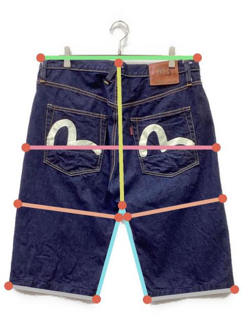 中古・古着通販】EVISU (エヴィス) デニムハーフパンツ インディゴ