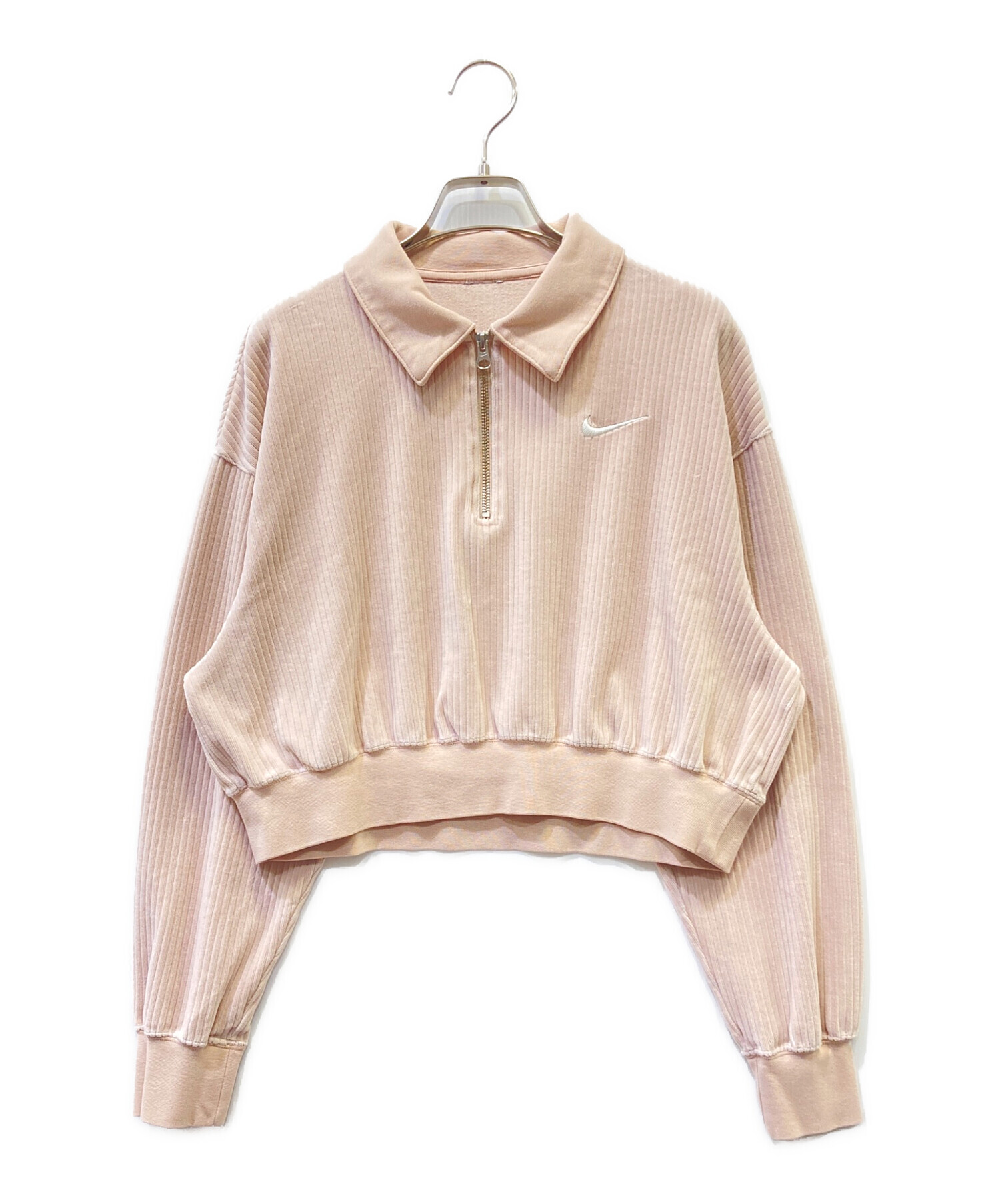 【新品未使用】NIKE ベロアクロップド セットアップ 中古・古着通販】NIKE (ナイキ) ベロアクロップド セットアップ ピンク