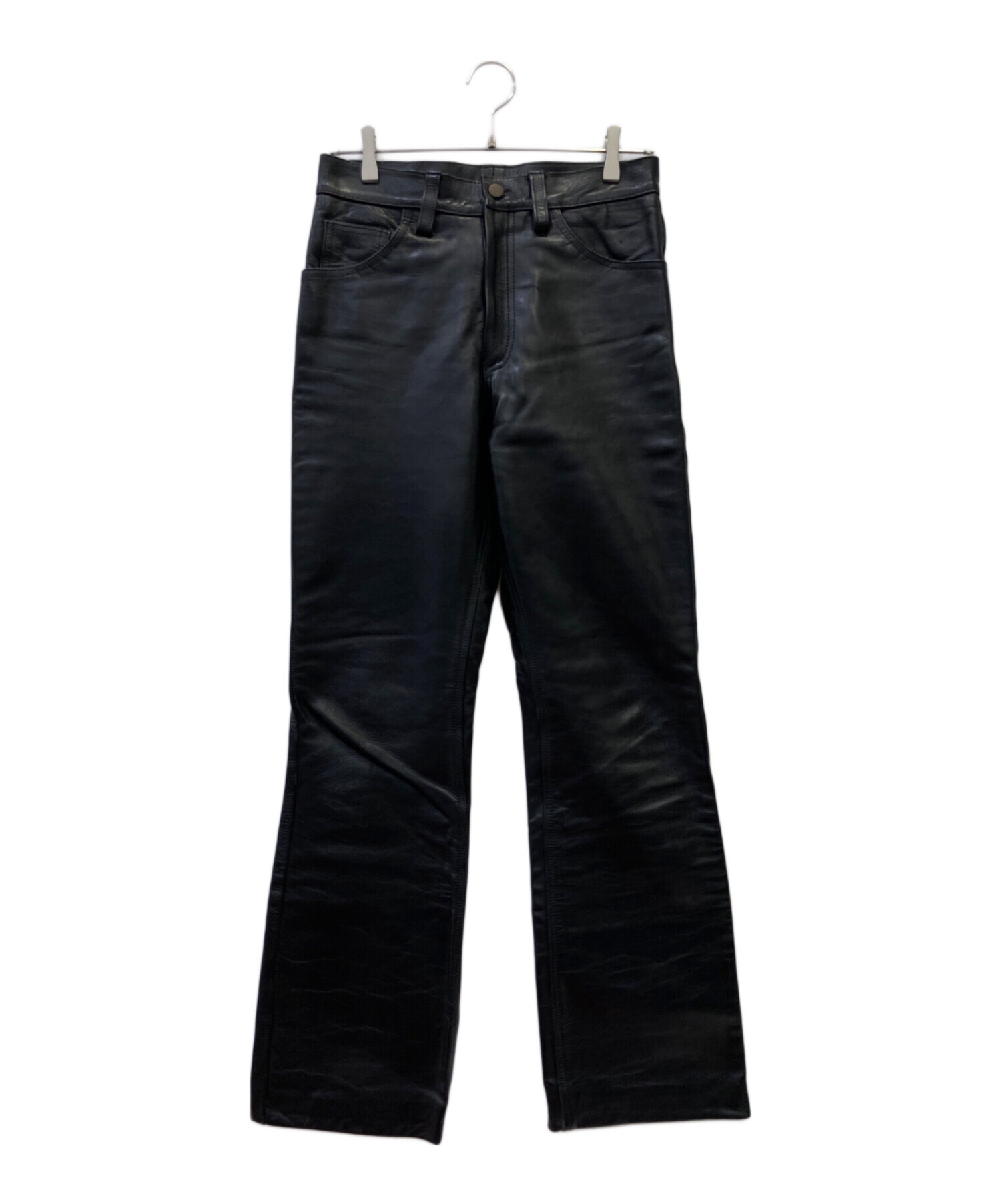 【本革】B.B.H clothingレザーパンツ ブラック 30 本革　バイカー 中古・古着通販】B.B.H Clothing (ビービエイチ クロージング) レザー