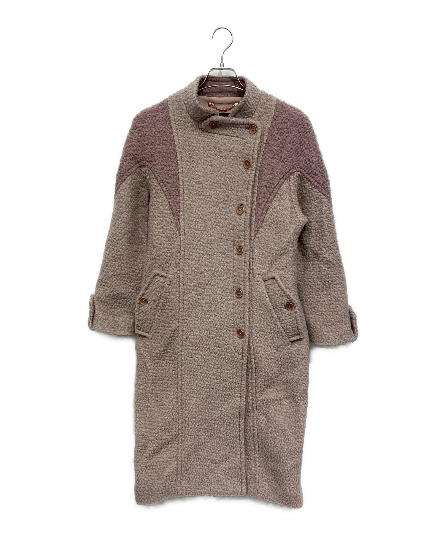 中古・古着通販】DIESEL (ディーゼル) ボアロングコート ピンク サイズ 