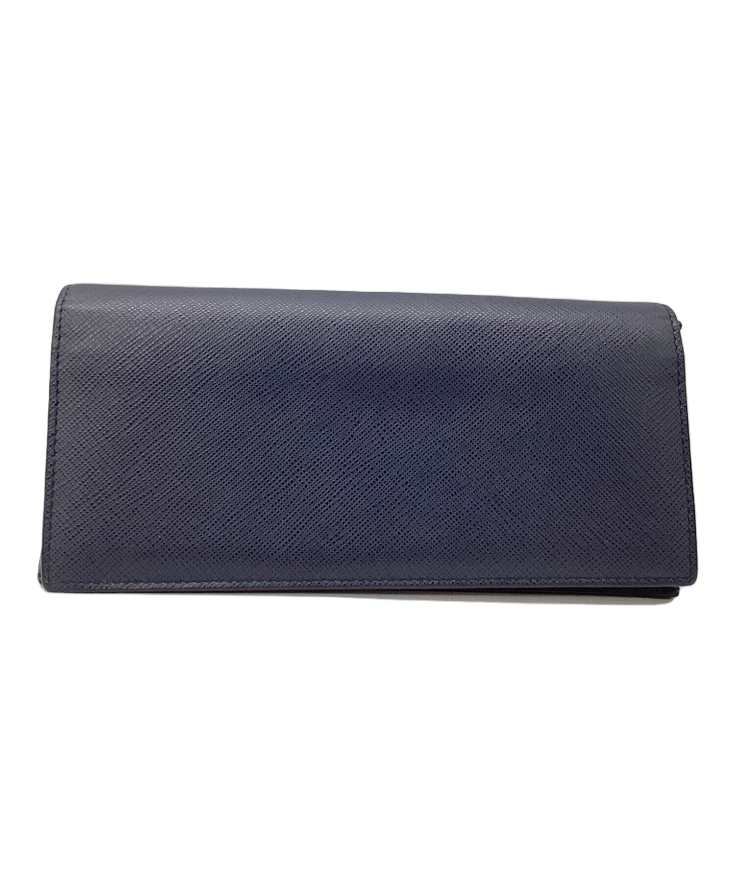 中古・古着通販】PRADA (プラダ) 長財布 ネイビー×ブラウン｜ブランド
