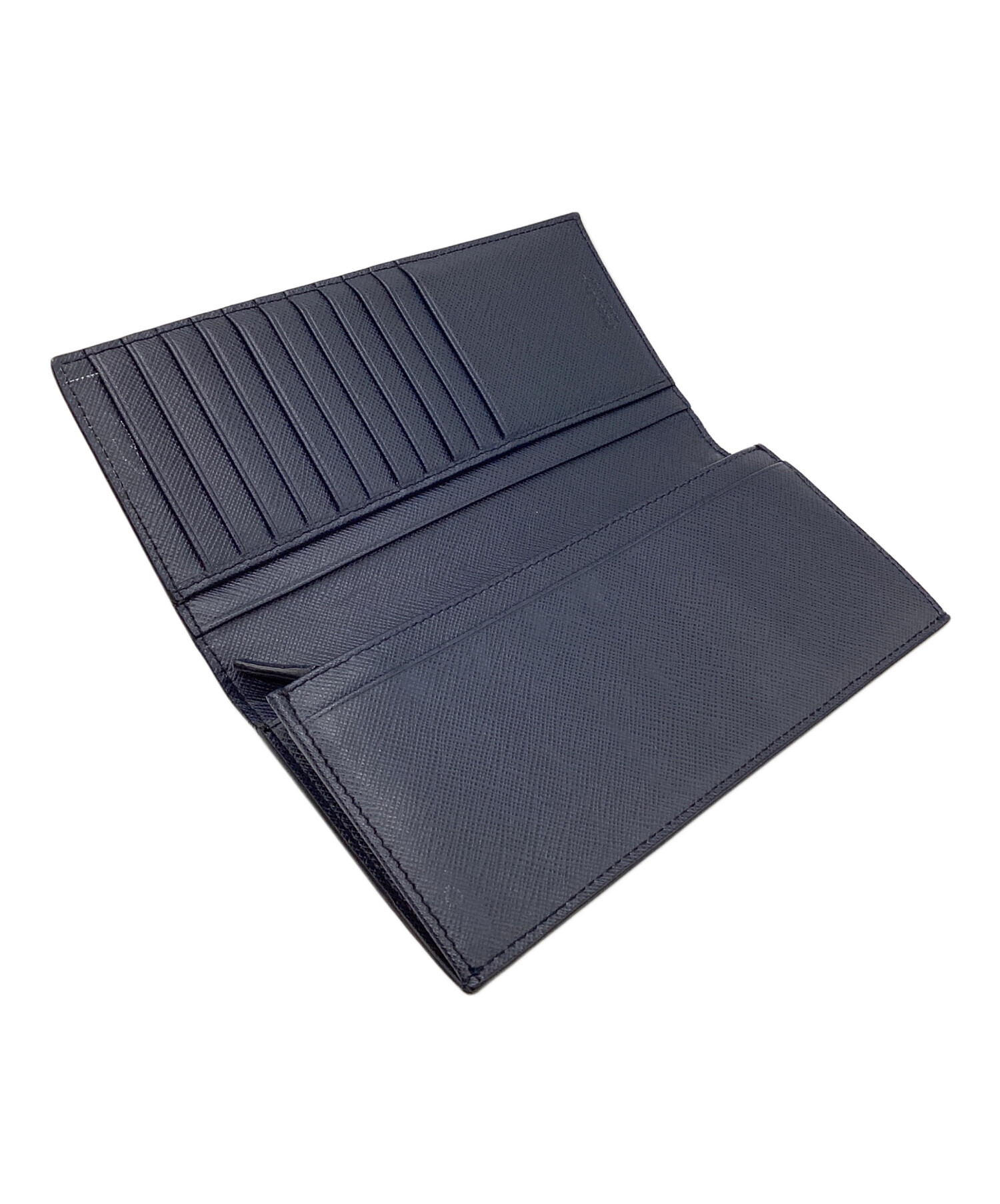 中古・古着通販】PRADA (プラダ) 長財布 ネイビー×ブラウン｜ブランド