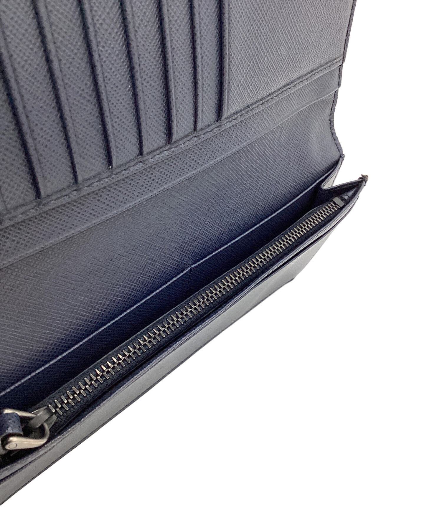 中古・古着通販】PRADA (プラダ) 長財布 ネイビー×ブラウン