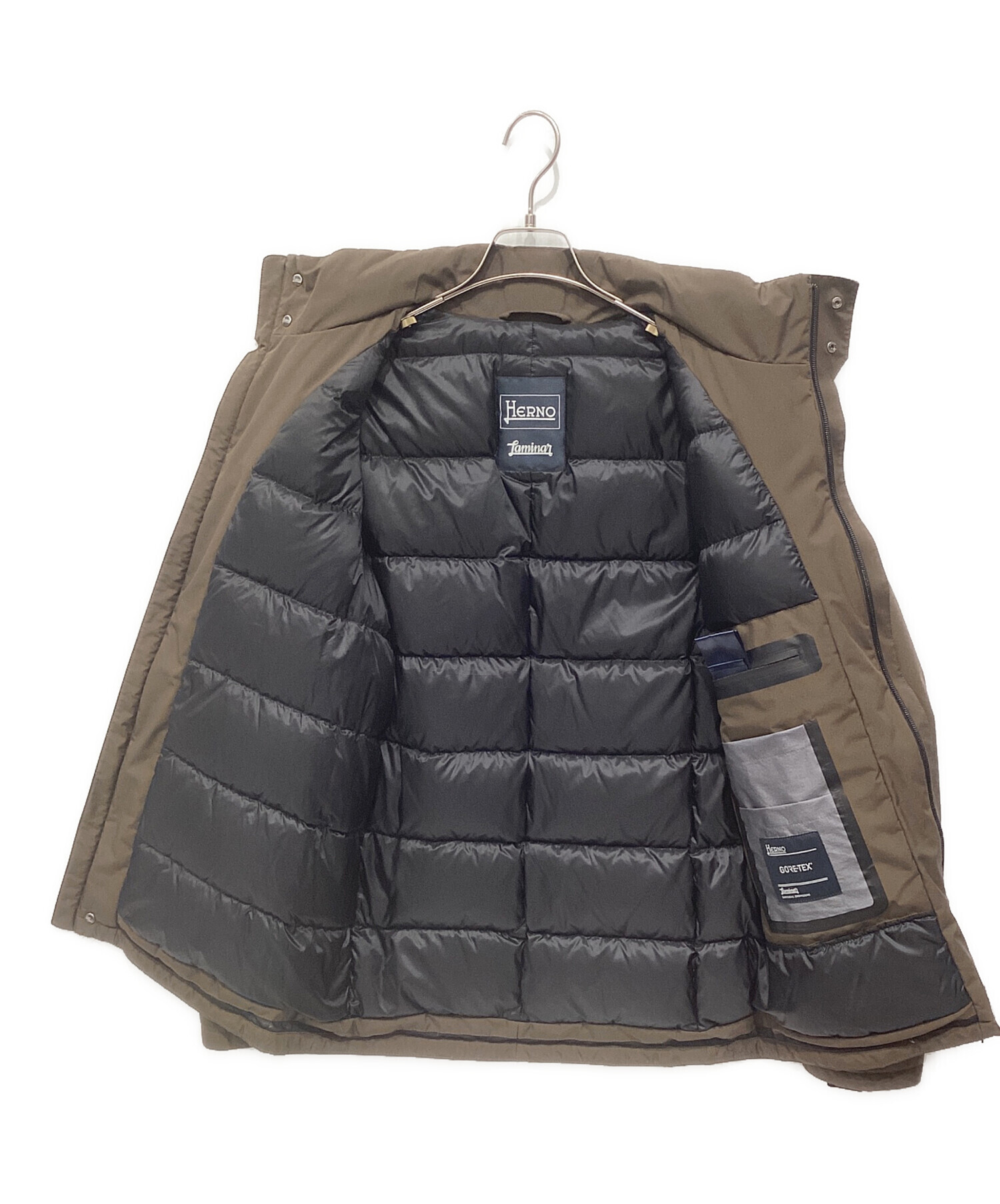ヘルノ 134400円 ダウンジャケット チョコブラウン 46 中古・古着通販】HERNO (ヘルノ) ダウンジャケット ブラウン