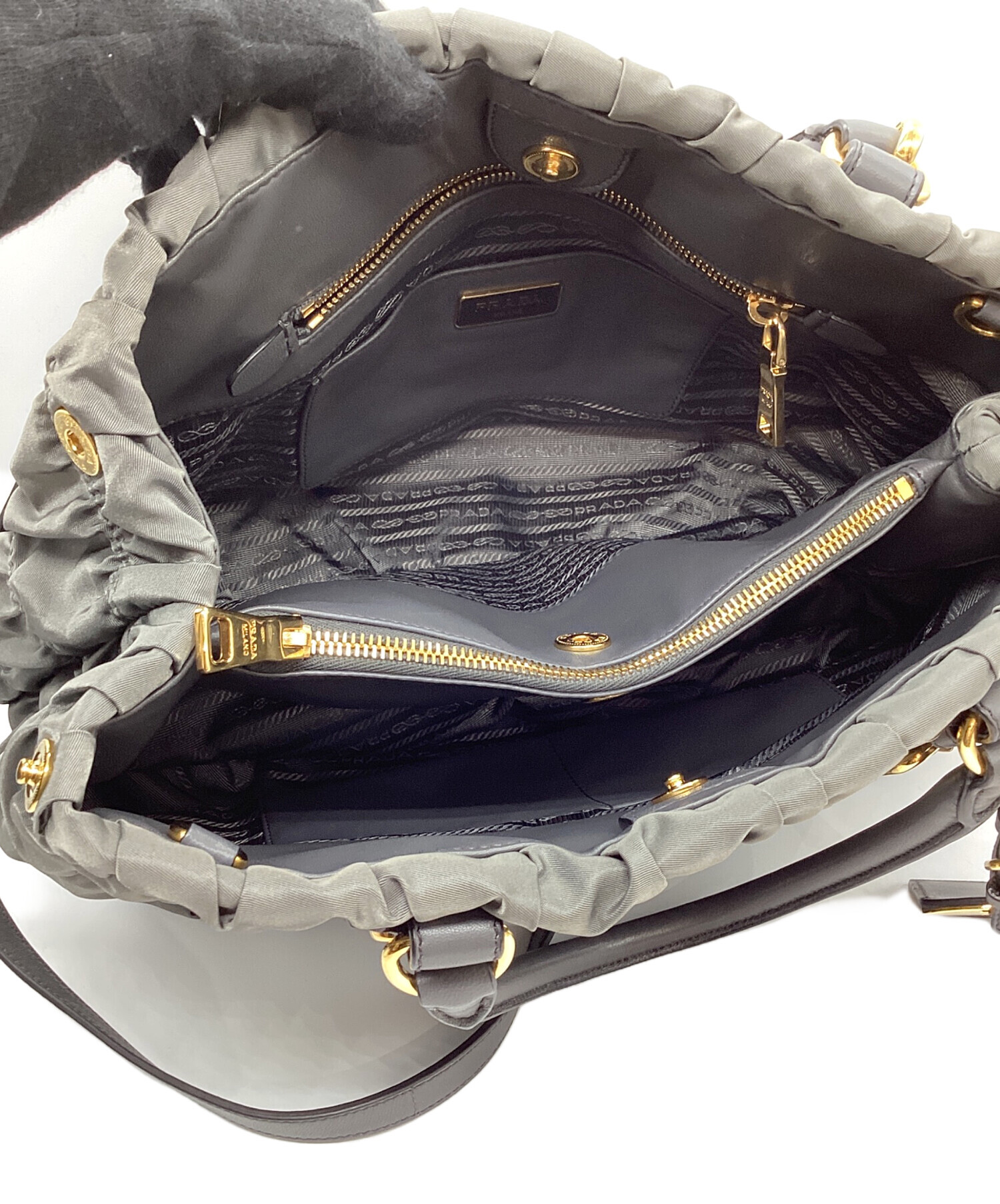 中古・古着通販】PRADA (プラダ) 2WAYショルダーバッグ グレー