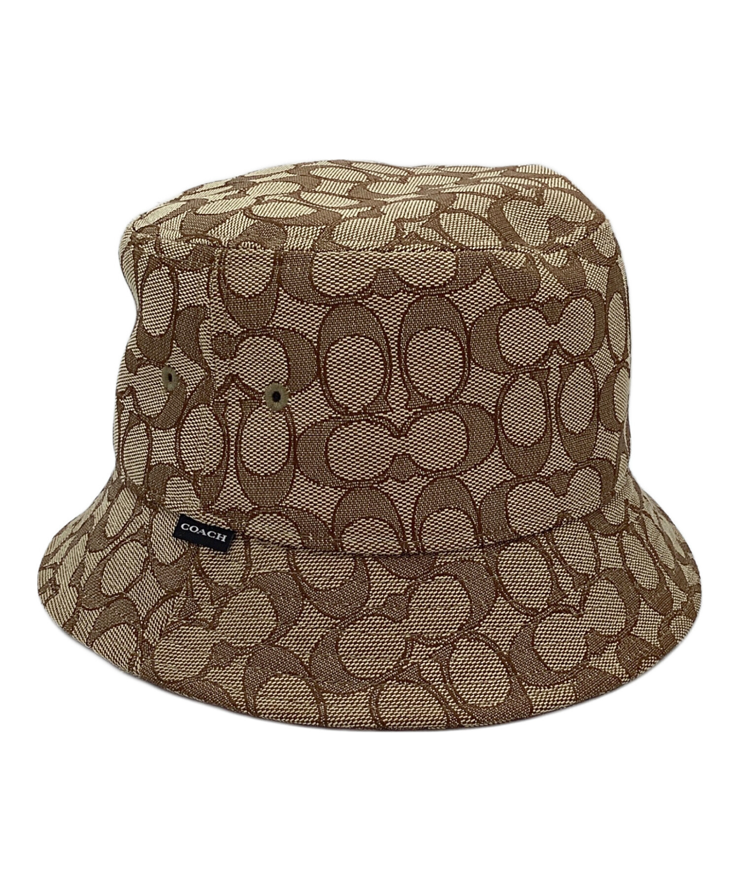あ COACH ベージュ バケットハット M 値下げ可能 中古・古着通販】COACH (コーチ) バケットハット ベージュ サイズ:表記
