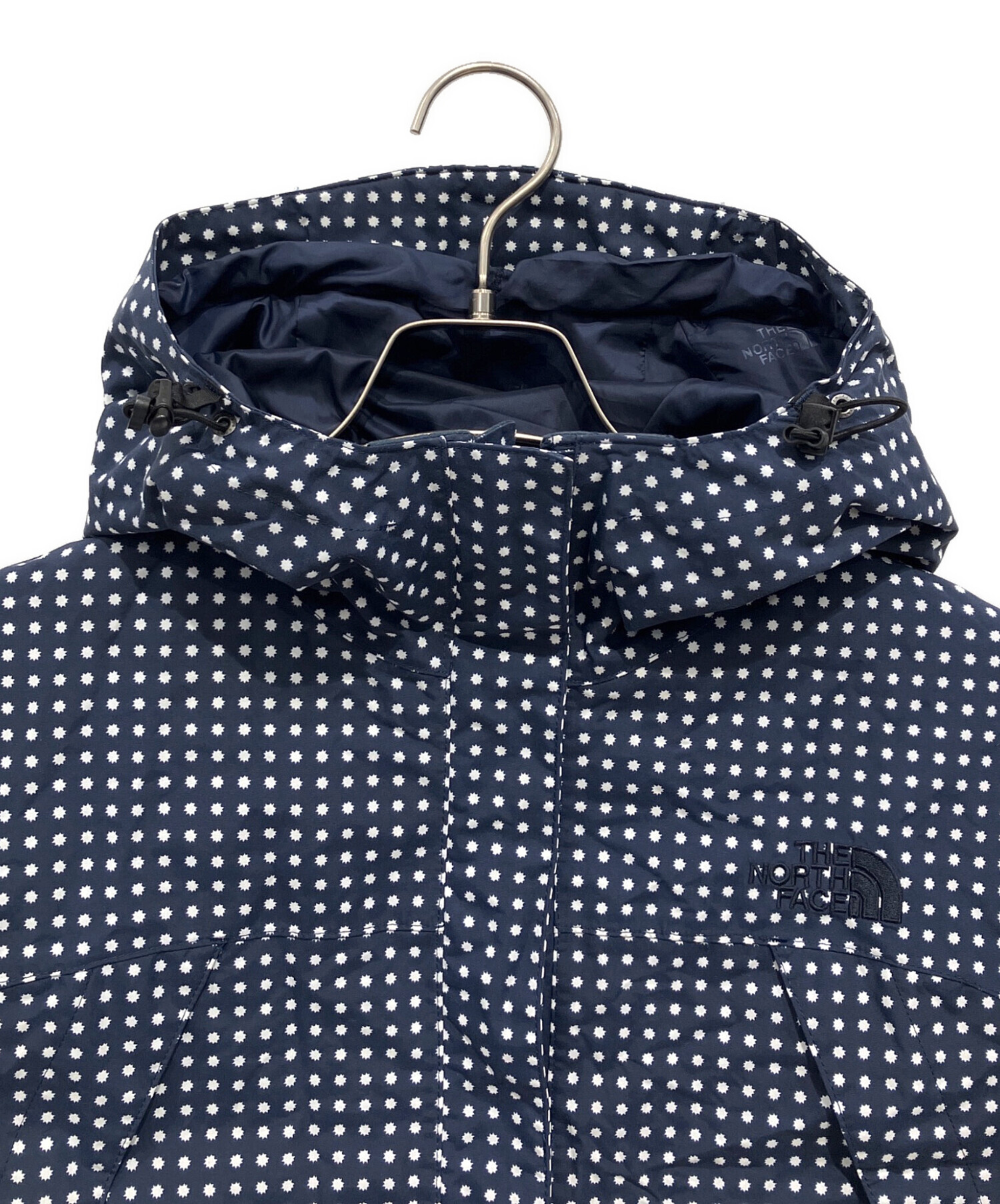 ノースフェイス ノベルティ スクープ ジャケット ドット ネイビー レディースS 中古・古着通販】THE NORTH FACE (ザ ノース フェイス) ノベルティー