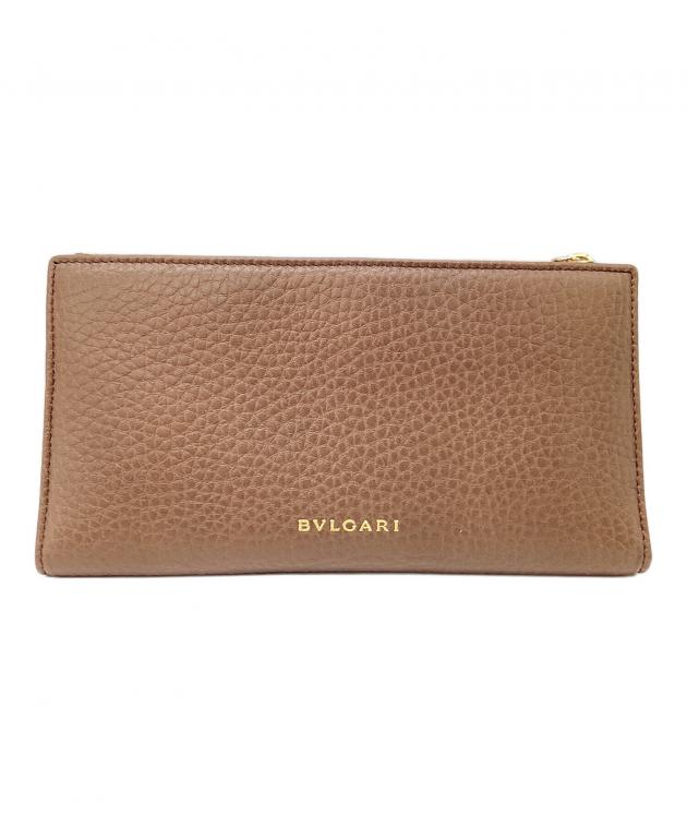 BVLGARI ブラウン 二つ折り財布 中古・古着通販】BVLGARI (ブルガリ) 長財布 ブラウン｜ブランド・古着