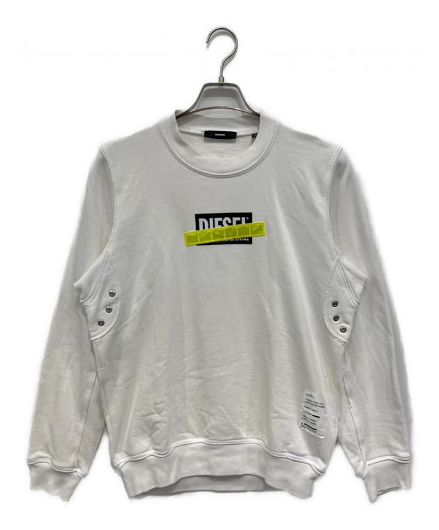 DIESEL ホワイト スウェット XS 中古・古着通販】DIESEL (ディーゼル) ボックスロゴスウェット