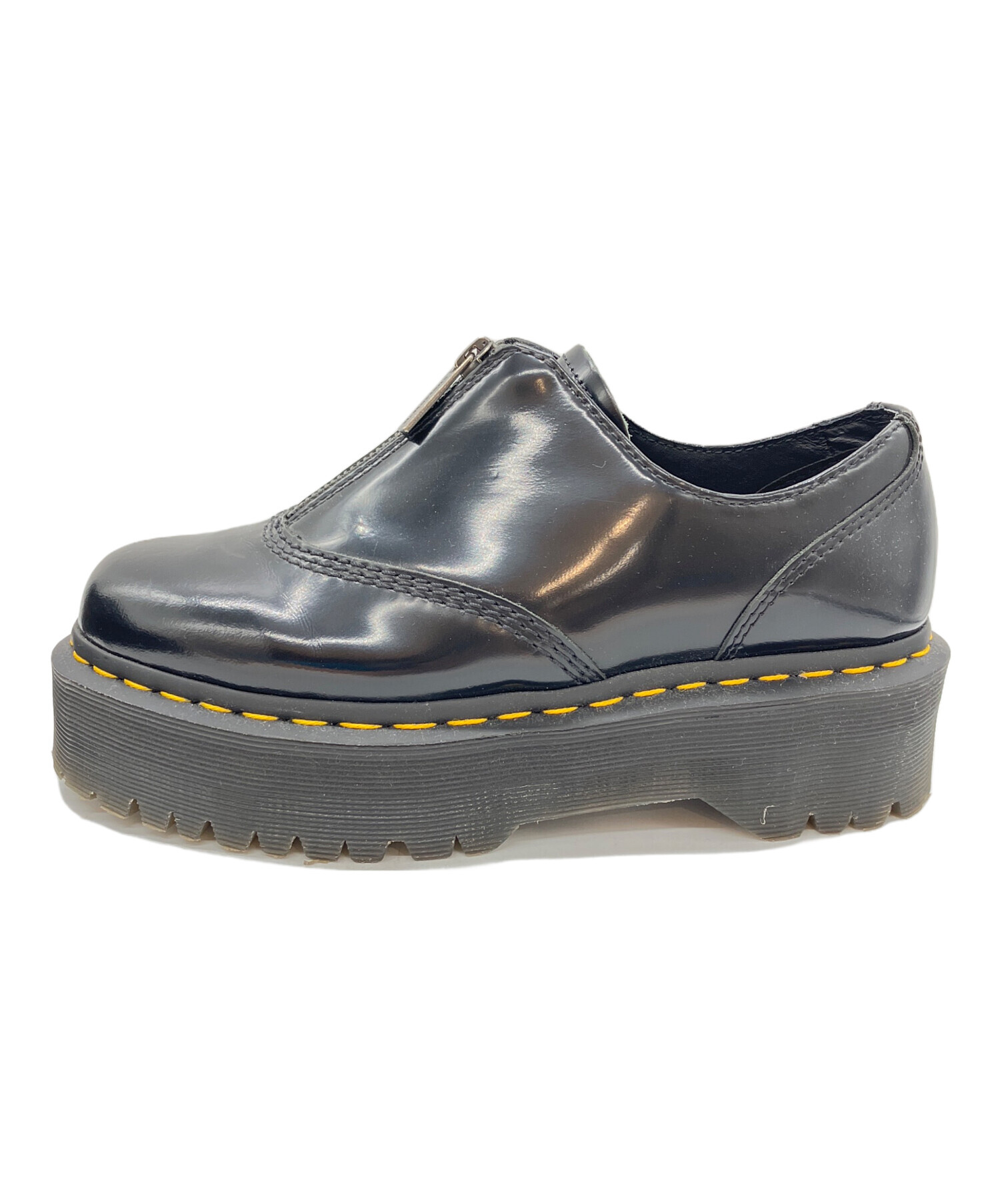 Dr. Martens Aurian II Quad Black Leather Platform Zip Shoe Mens 10 90s Style Dr. Martens Adrian Quad Leather Platform Tassel Loafers  main image 2