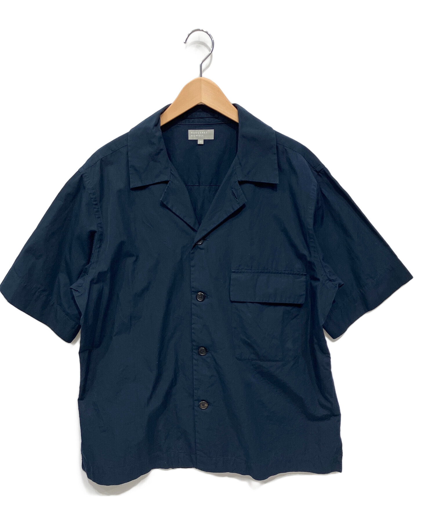 マーガレットハウエル  リネン半袖ブラウス　ネイビー MARGARET HOWELL（マーガレットハウエル）の「LINEN VOILE（シャツ