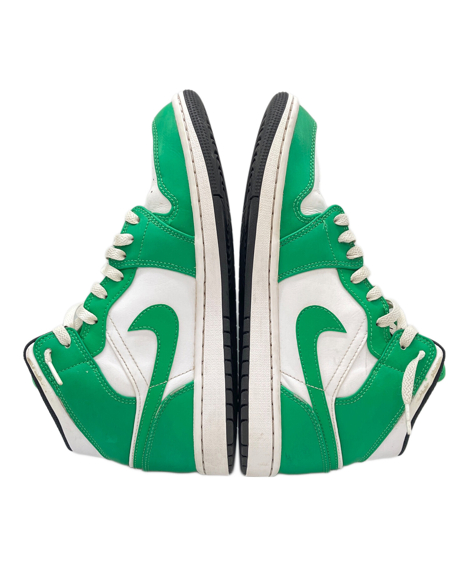 中古・古着通販】NIKE (ナイキ) Air Jordan 1 Mid ホワイト×グリーン 