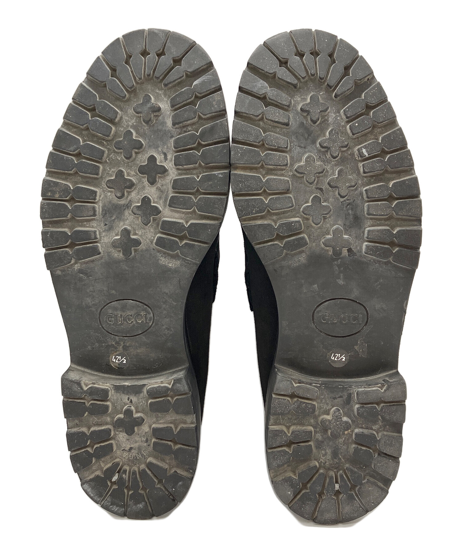 中古・古着通販】GUCCI (グッチ) ホースビットチャッカブーツ ブラック